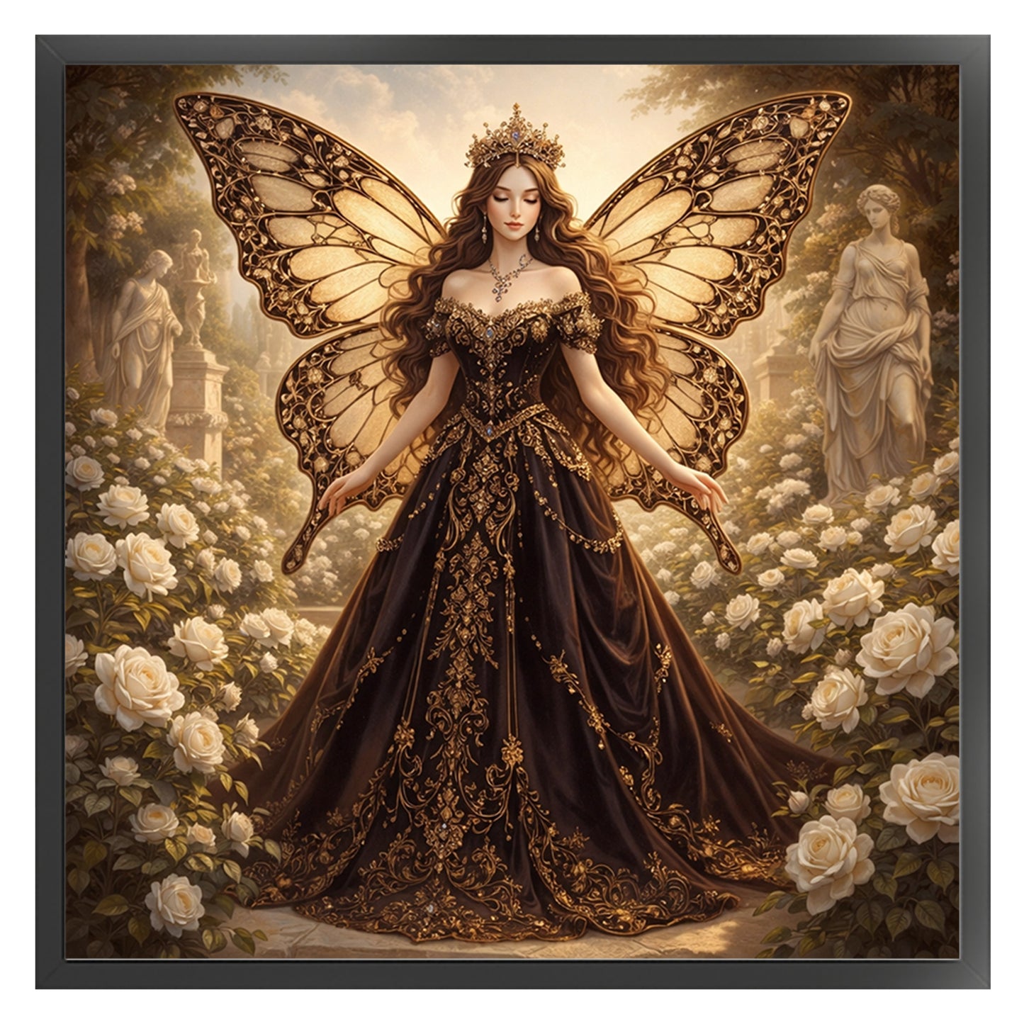 Butterfly Fairy - Full 11CT Stamped Cross Stitch 45x45CM - Huacan