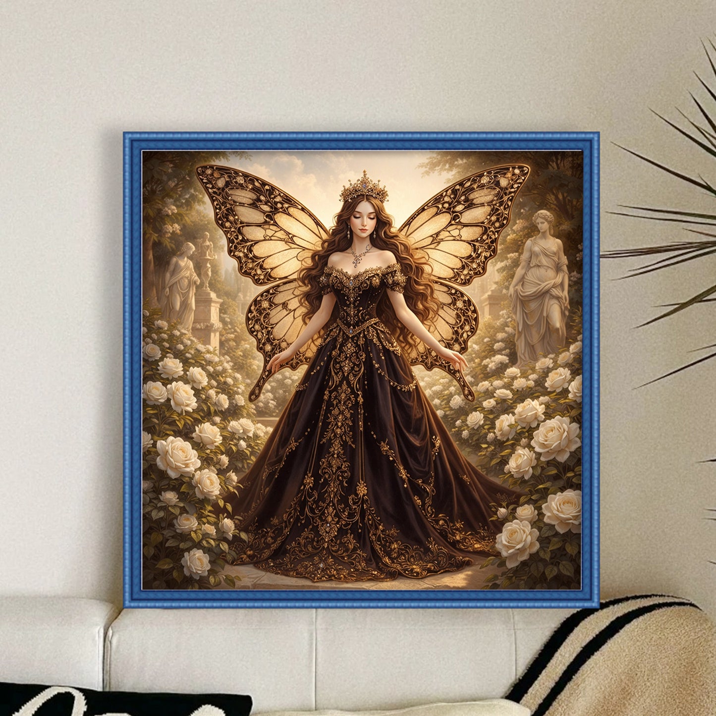 Butterfly Fairy - Full 11CT Stamped Cross Stitch 45x45CM - Huacan