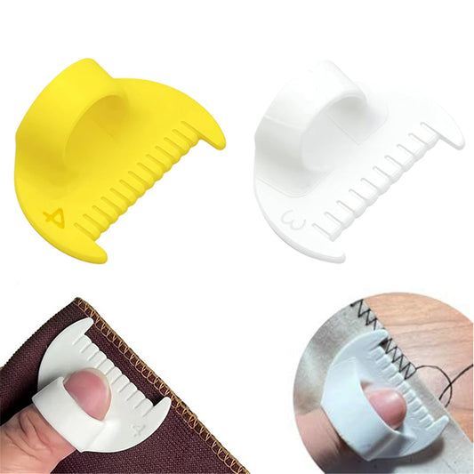 2Pcs Sewing Ruler Sewing Gauge 3mm/4mm Edge Sewing Lockranding Tool Quilting Templates for Hand Sewing Quilting Hemming & Crafts (White Yellow)