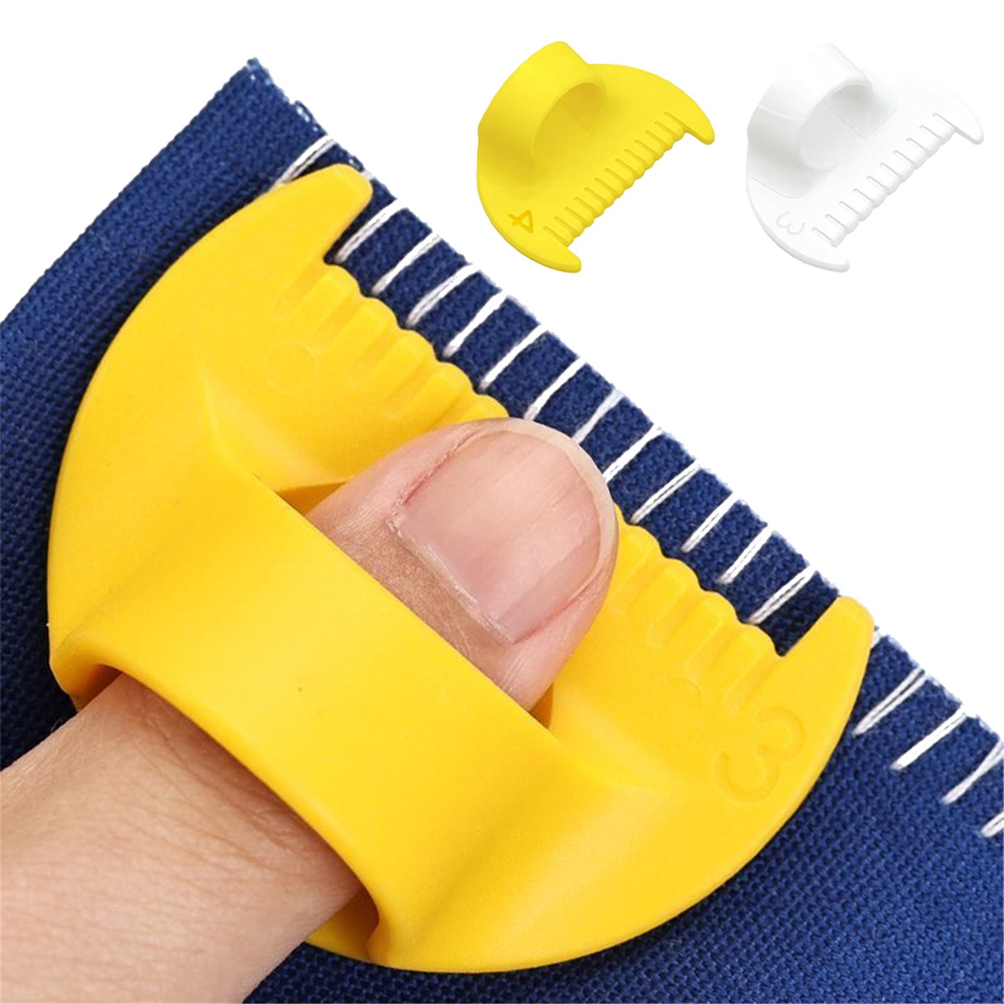 2Pcs Sewing Ruler Sewing Gauge 3mm/4mm Edge Sewing Lockranding Tool Quilting Templates for Hand Sewing Quilting Hemming & Crafts (White Yellow)
