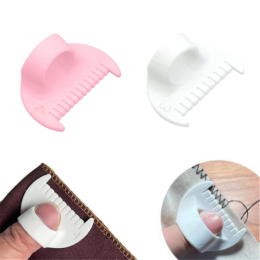 2Pcs Sewing Ruler Sewing Gauge 3mm/4mm Edge Sewing Lockranding Tool Quilting Templates for Hand Sewing Quilting Hemming & Crafts (white pink)