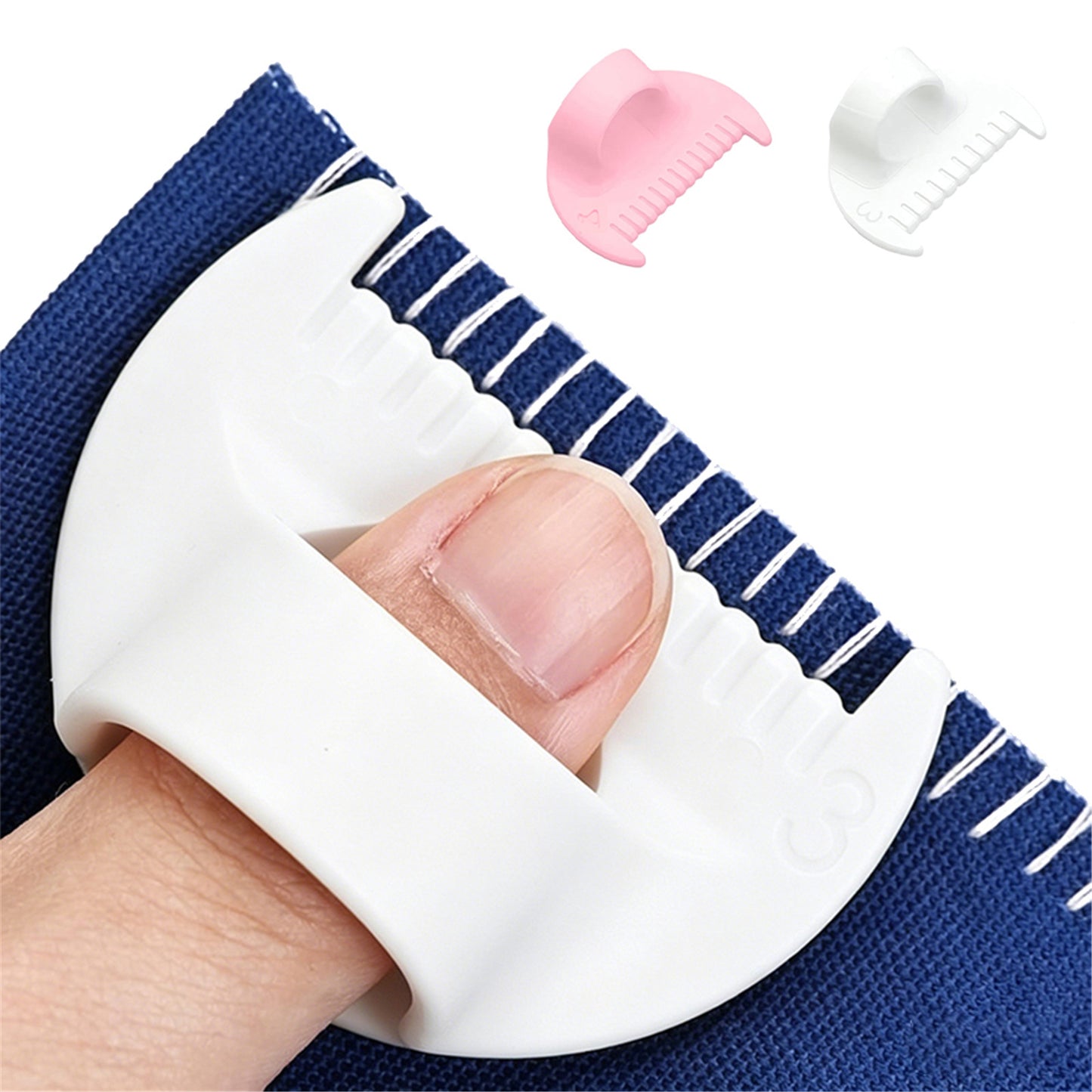 2Pcs Sewing Ruler Sewing Gauge 3mm/4mm Edge Sewing Lockranding Tool Quilting Templates for Hand Sewing Quilting Hemming & Crafts (white pink)