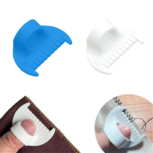 2Pcs Sewing Ruler Sewing Gauge 3mm/4mm Edge Sewing Lockranding Tool Quilting Templates for Hand Sewing Quilting Hemming & Crafts (White Blue)