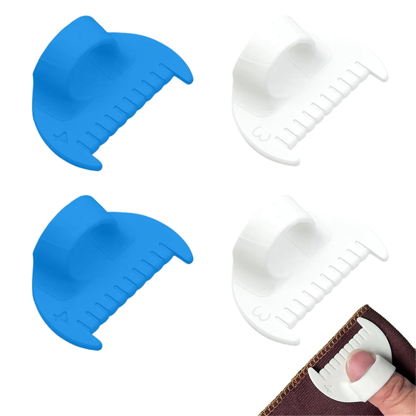 2Pcs Sewing Ruler Sewing Gauge 3mm/4mm Edge Sewing Lockranding Tool Quilting Templates for Hand Sewing Quilting Hemming & Crafts (White Blue)