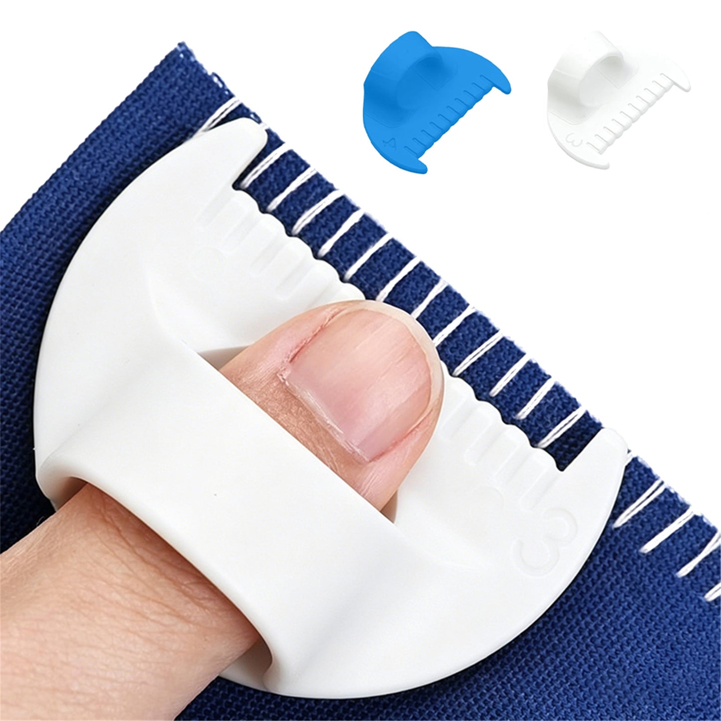 2Pcs Sewing Ruler Sewing Gauge 3mm/4mm Edge Sewing Lockranding Tool Quilting Templates for Hand Sewing Quilting Hemming & Crafts (White Blue)
