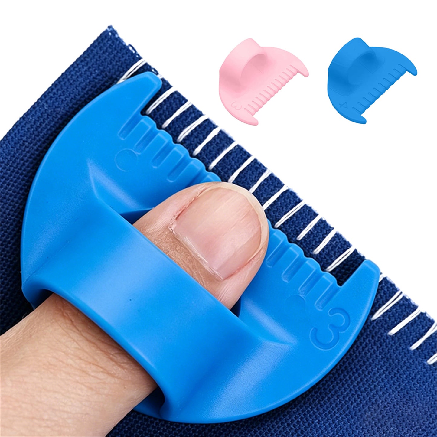 2Pcs Sewing Ruler Sewing Gauge 3mm/4mm Edge Sewing Lockranding Tool Quilting Templates for Hand Sewing Quilting Hemming & Crafts (Blue pink)