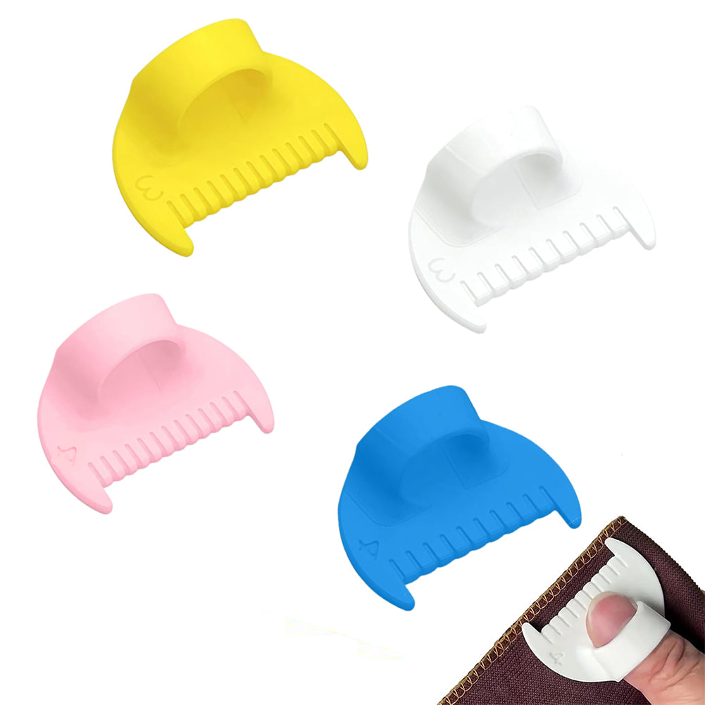 4Pcs Sewing Ruler Sewing Gauge 3mm/4mm Edge Sewing Lockranding Tool Quilting Templates for Hand Sewing Quilting Hemming & Crafts (four colors)