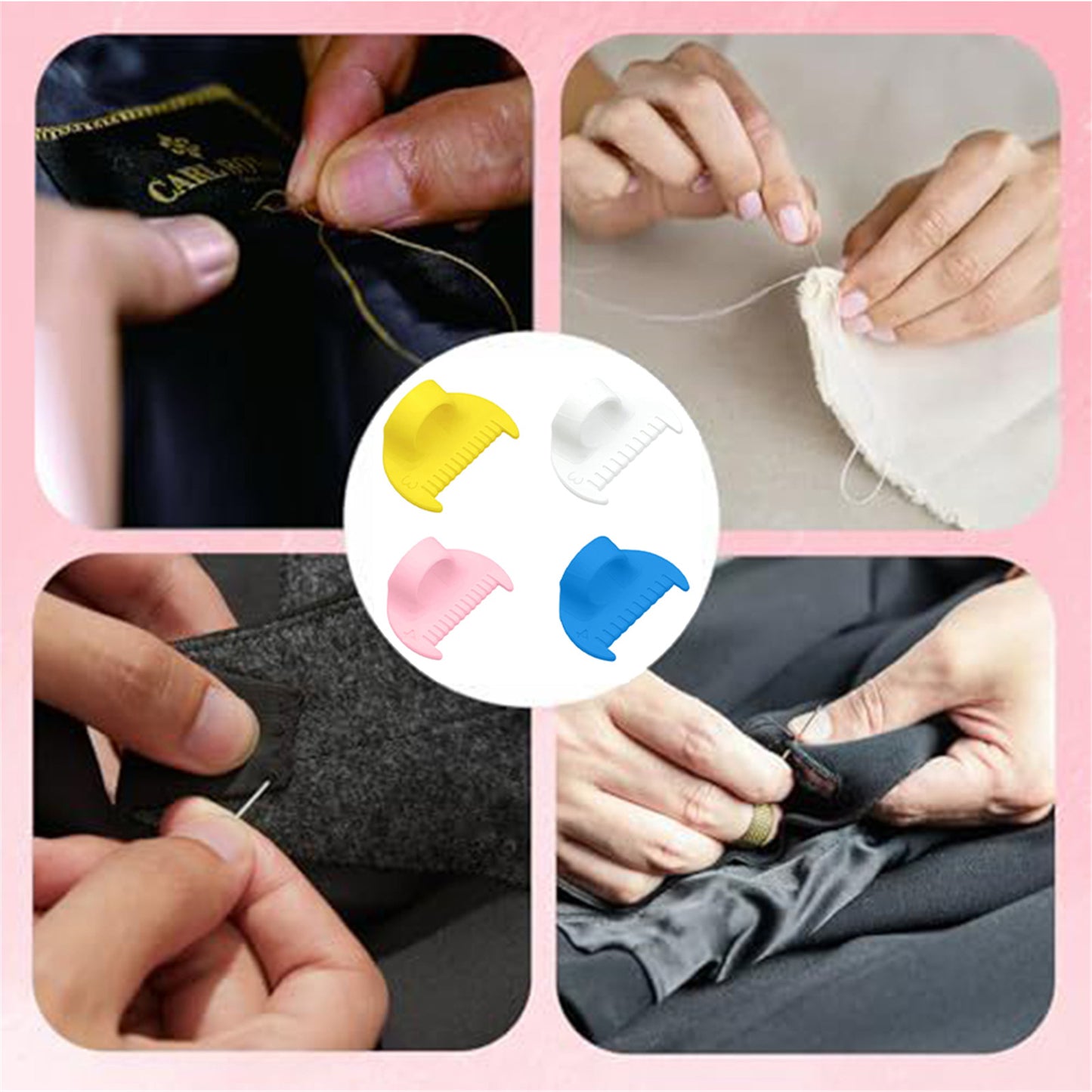4Pcs Sewing Ruler Sewing Gauge 3mm/4mm Edge Sewing Lockranding Tool Quilting Templates for Hand Sewing Quilting Hemming & Crafts (four colors)
