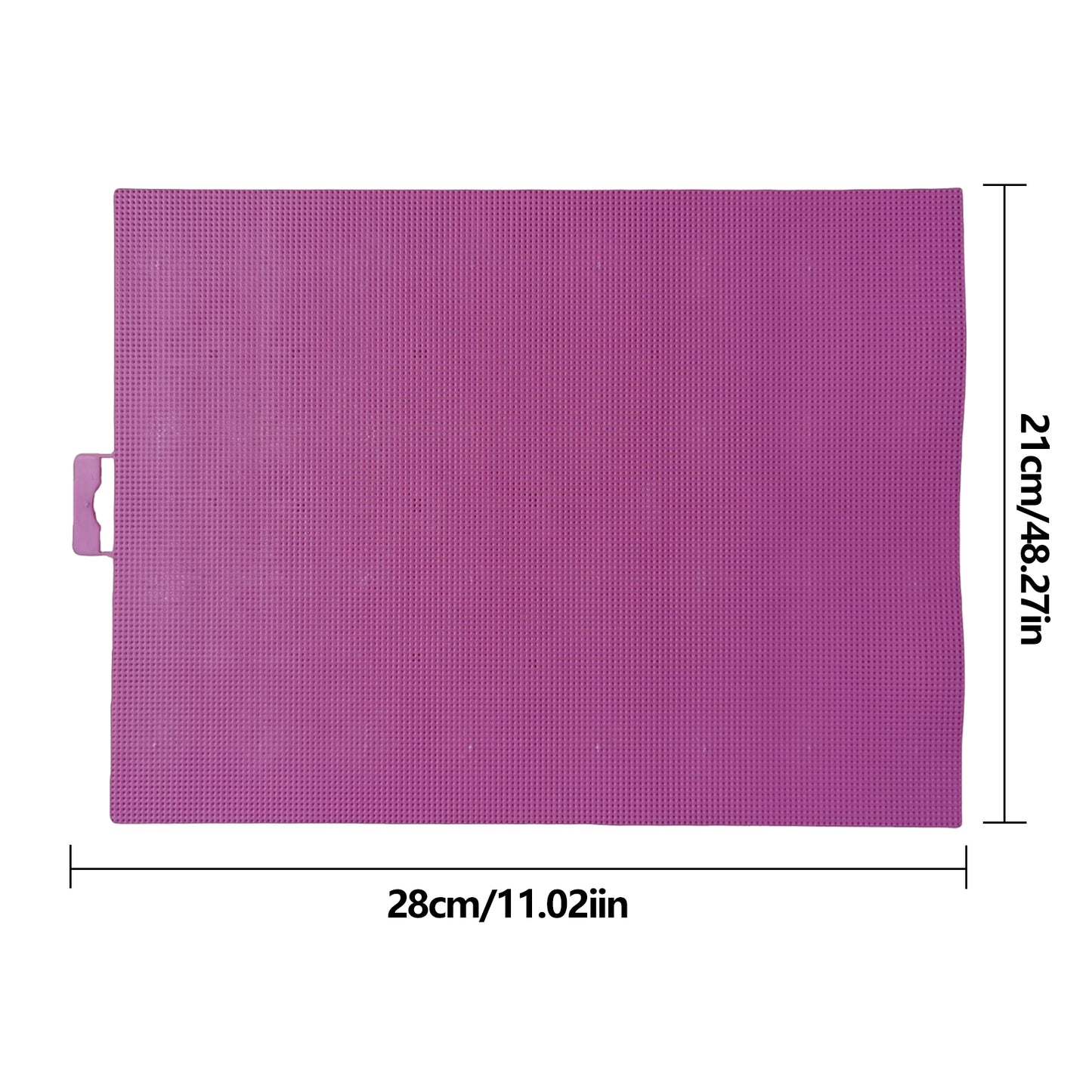 3Pcs DIY 14CT Plastic Square Mesh Canvas Sheets 11.02x8.27in Blank Canvas Mesh Mat for Needlework Embroidery Crafting Knit Crochet (Purple Red)