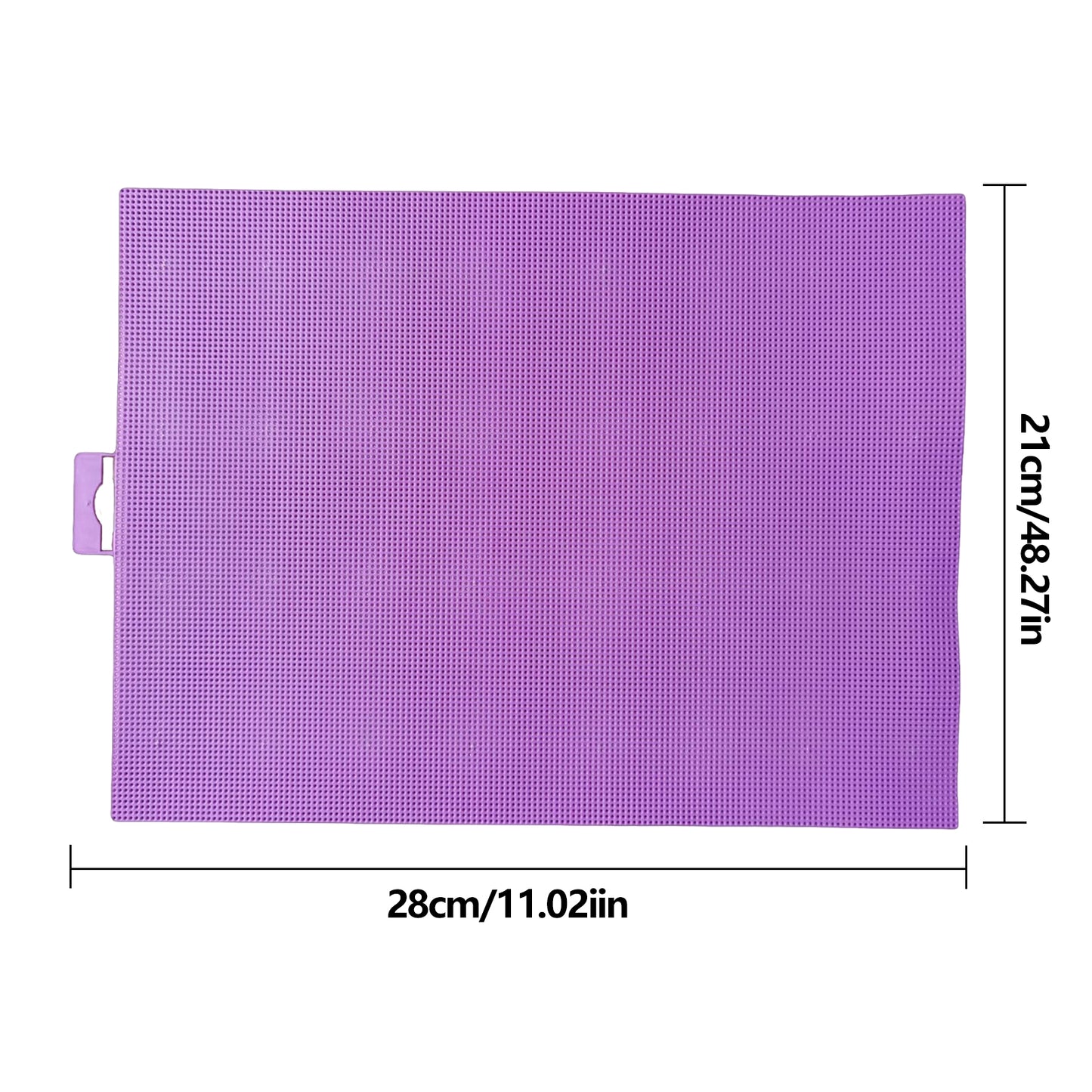 3Pcs DIY 14CT Plastic Square Mesh Canvas Sheets 11.02x8.27in Blank Canvas Mesh Mat for Needlework Embroidery Crafting Knit Crochet (Purple)
