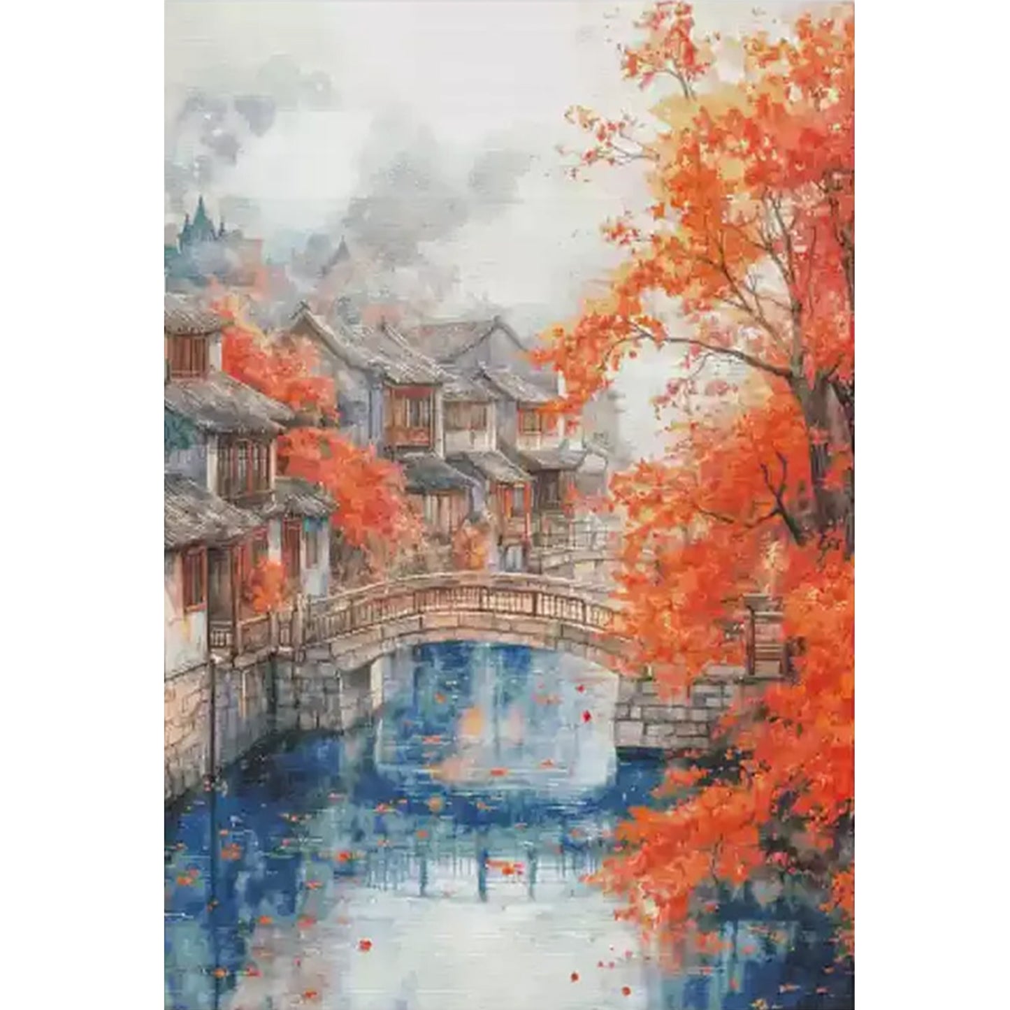 Autumn - Full 14CT Stamped Cross Stitch 70x95CM - Fairy Egyptian Cotton
