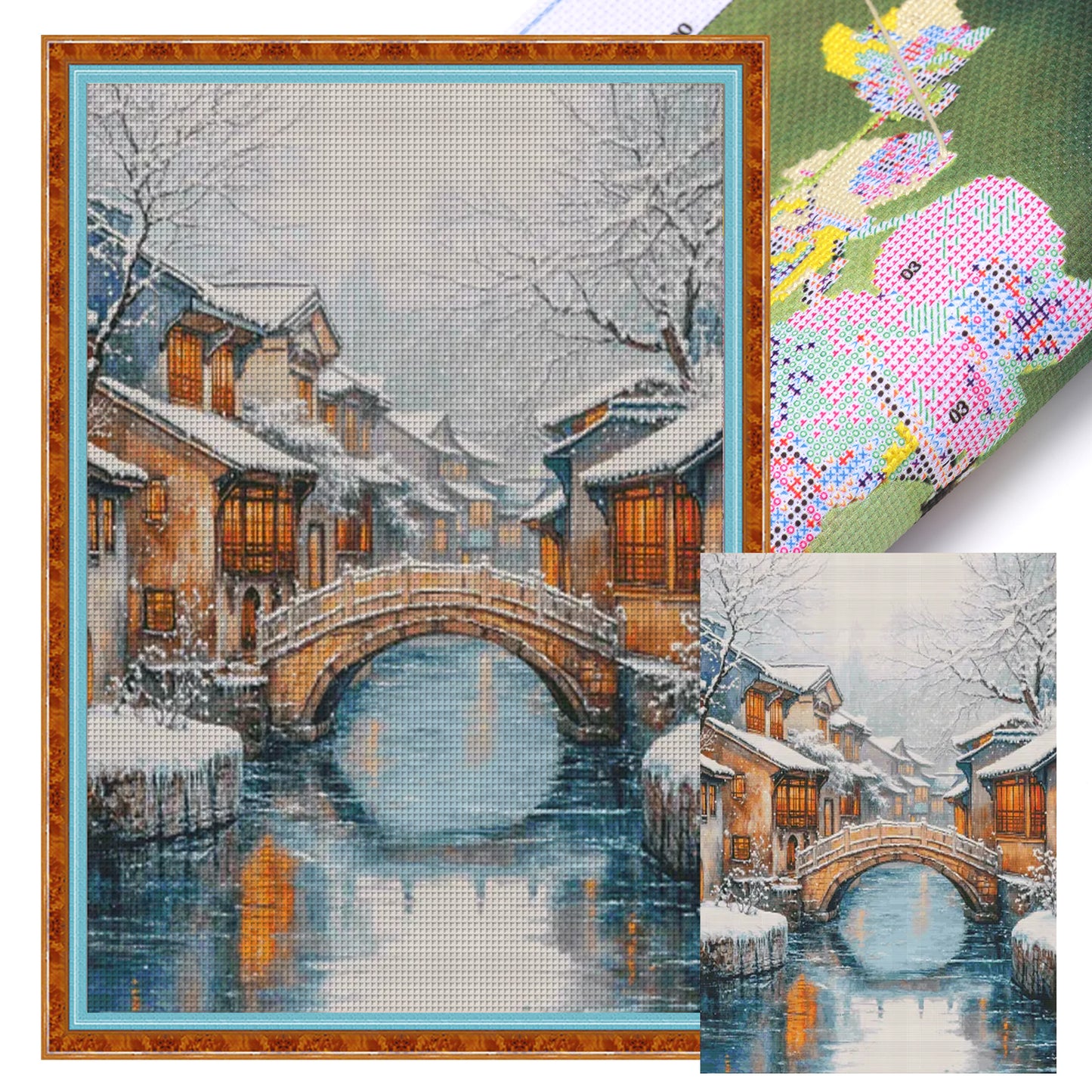 Winter - Full 14CT Stamped Cross Stitch 70x95CM - Fairy Egyptian Cotton