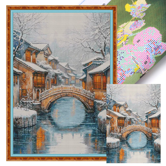 Winter - Full 14CT Stamped Cross Stitch 70x95CM - Fairy Egyptian Cotton
