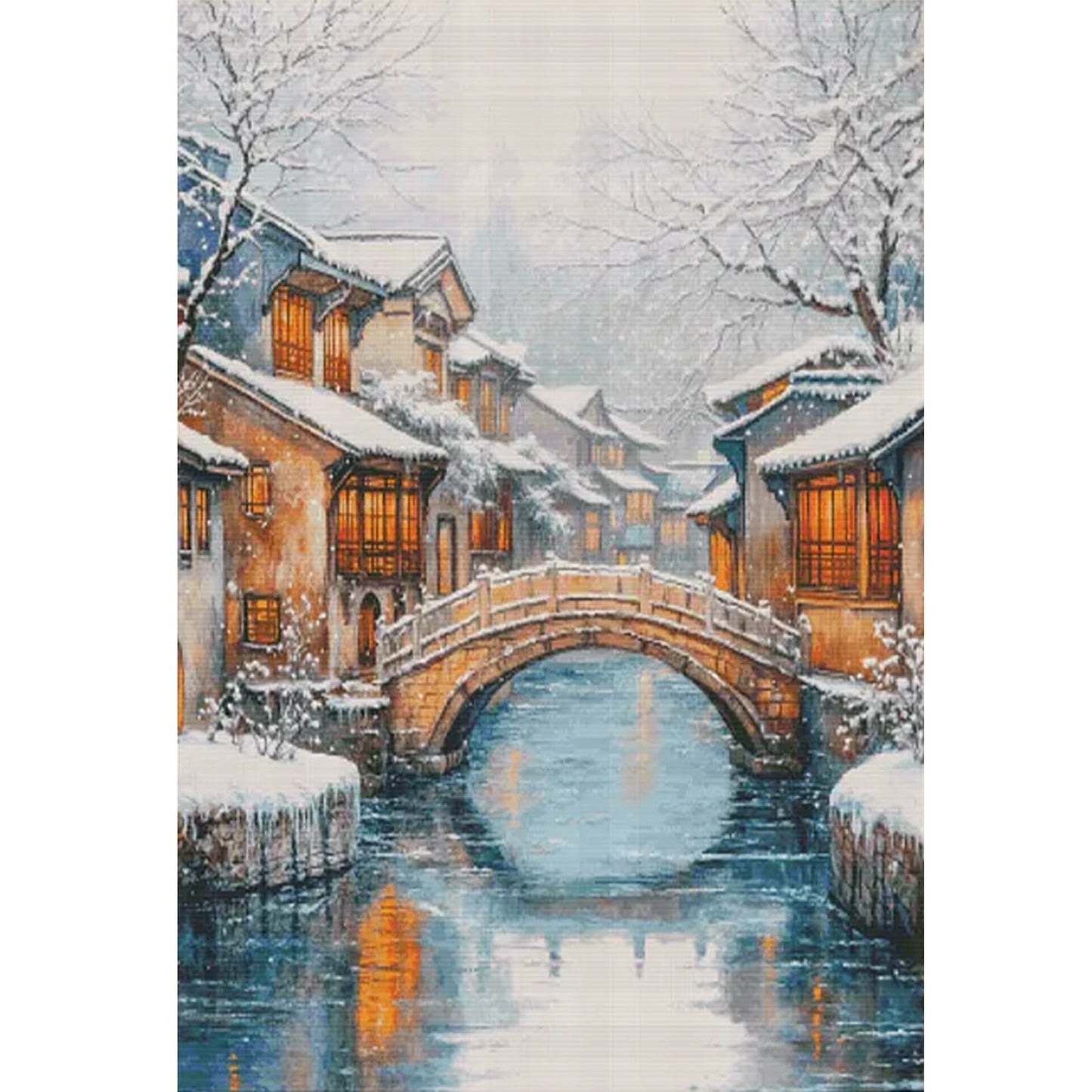 Winter - Full 14CT Stamped Cross Stitch 70x95CM - Fairy Egyptian Cotton