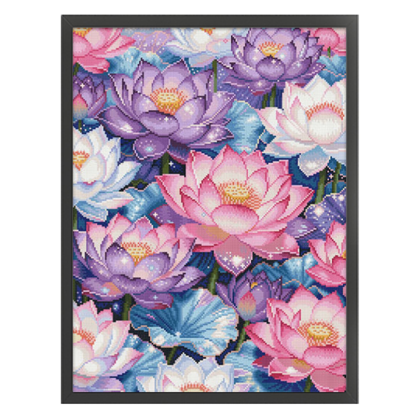 Dreamy Lotus - Full 11CT Stamped Cross Stitch 50x63CM - Mona Lisa