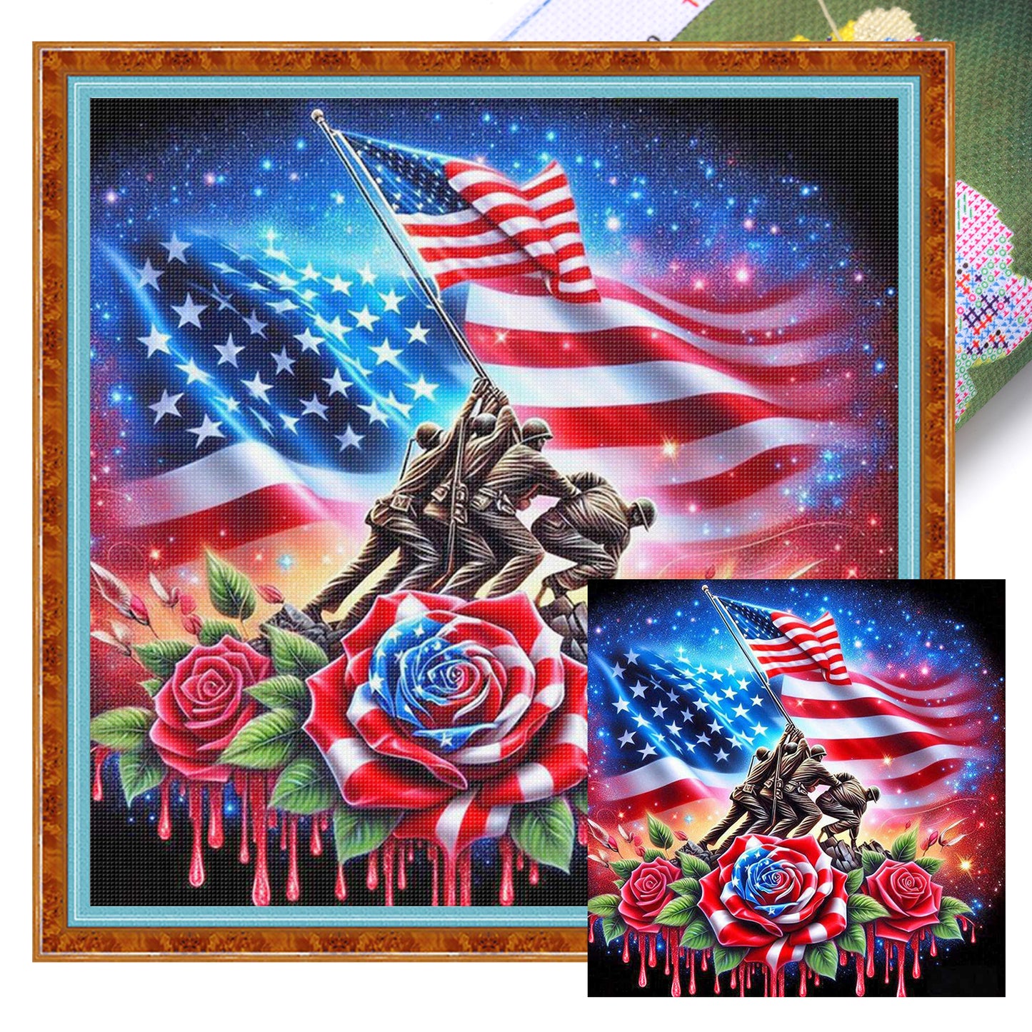 Independence Day - Full 11CT Stamped Cross Stitch 40x40CM - Huacan