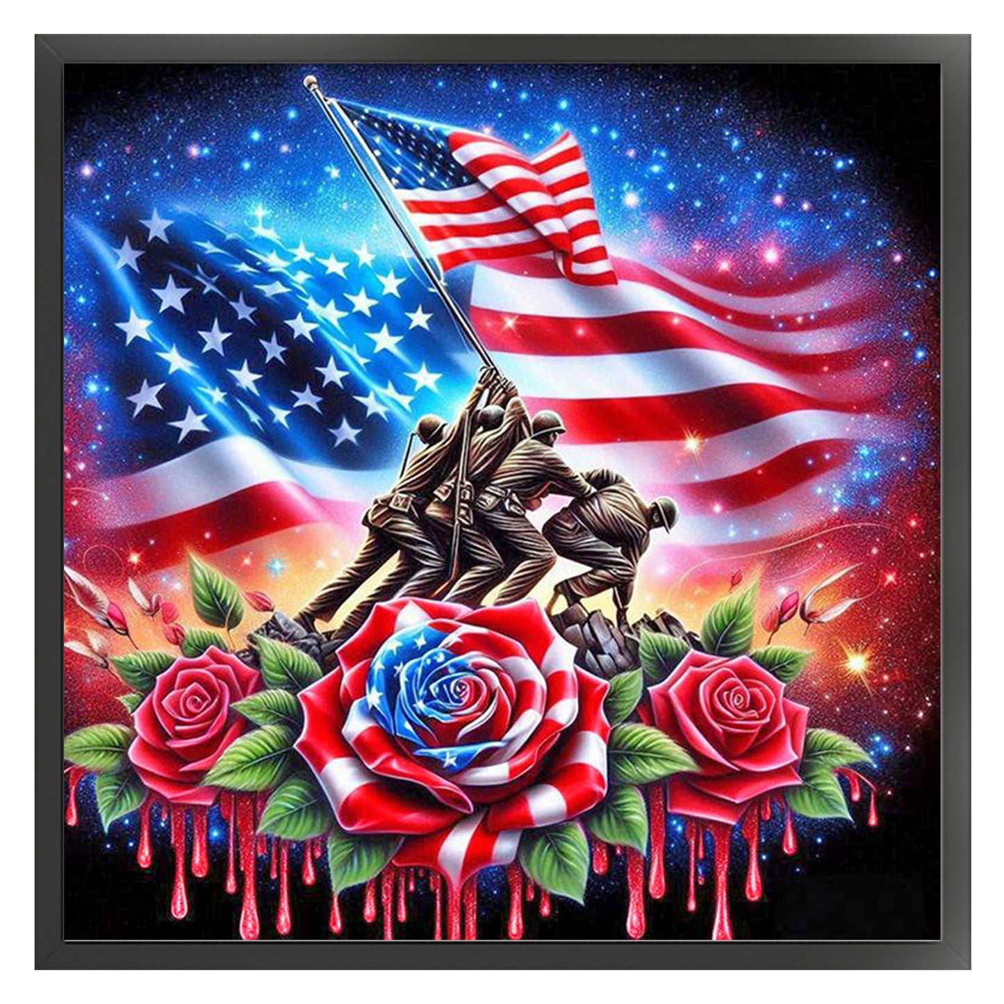 Independence Day - Full 11CT Stamped Cross Stitch 40x40CM - Huacan
