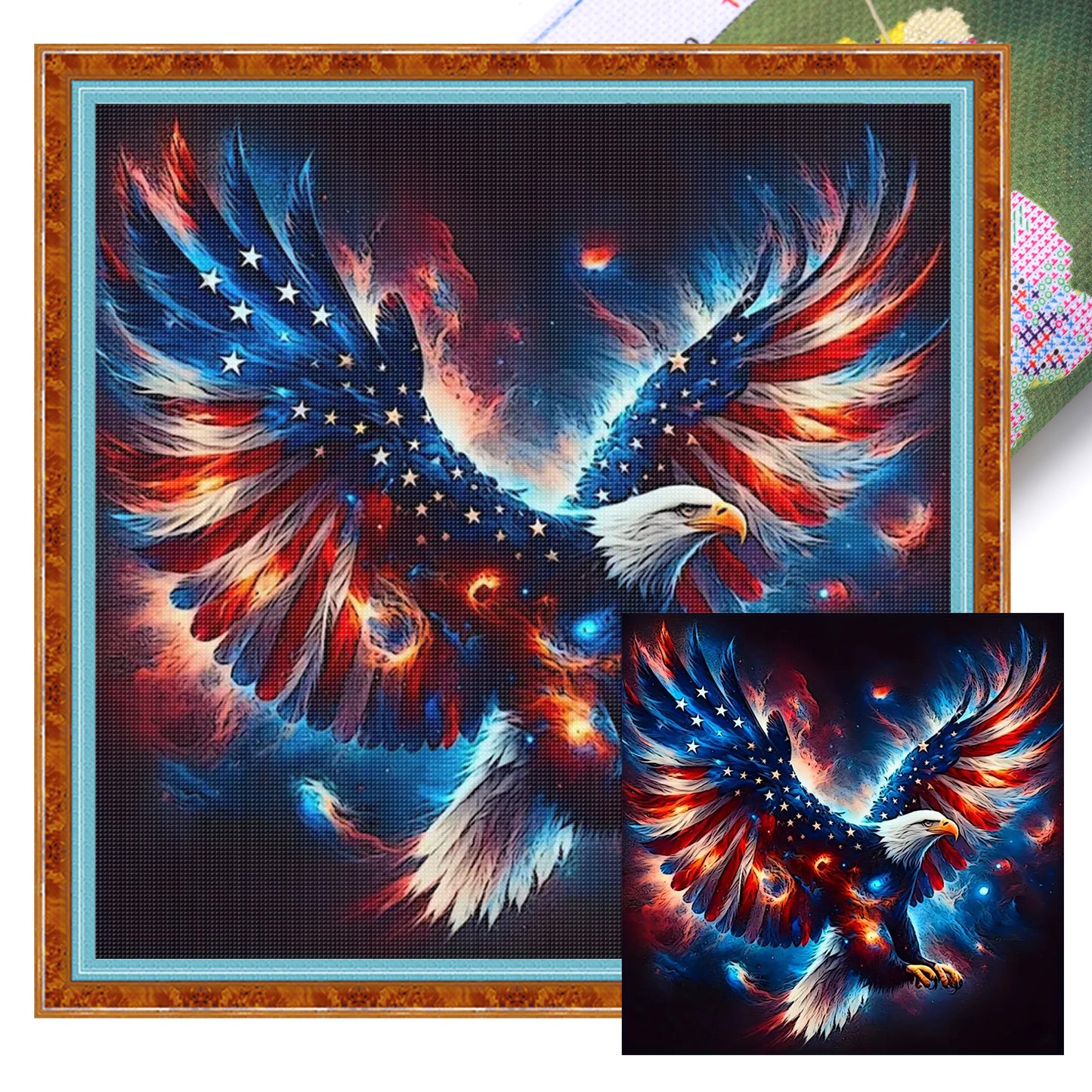 Independence Day - Full 11CT Stamped Cross Stitch 40x40CM - Huacan