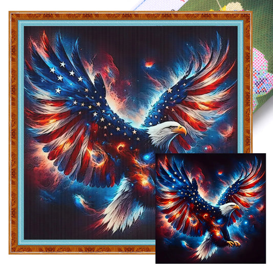 Independence Day - Full 11CT Stamped Cross Stitch 40x40CM - Huacan