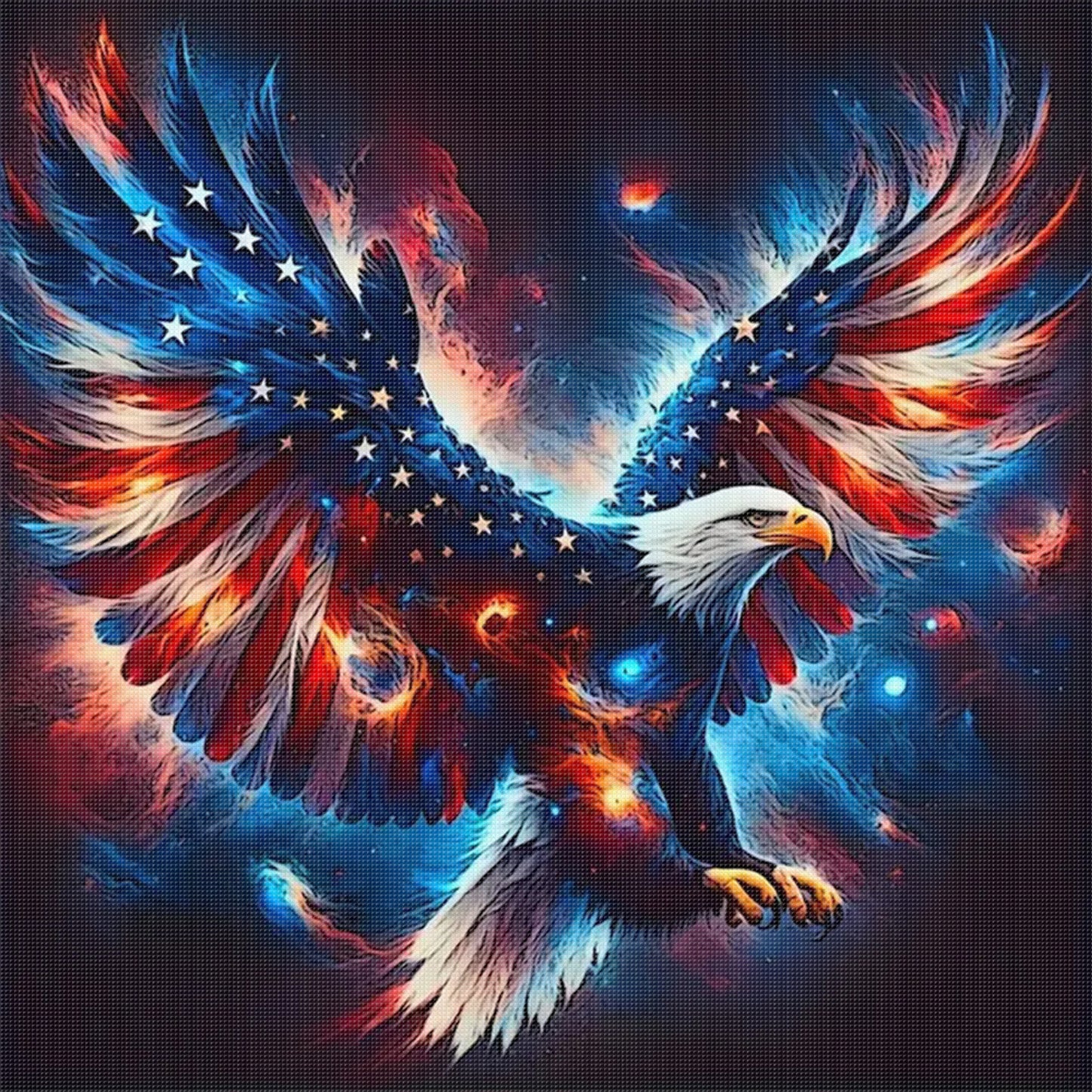 Independence Day - Full 11CT Stamped Cross Stitch 40x40CM - Huacan