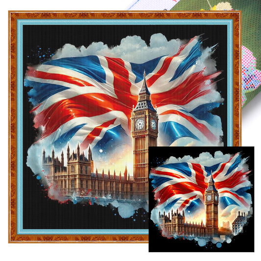 Independence Day - Full 11CT Stamped Cross Stitch 40x40CM - Huacan