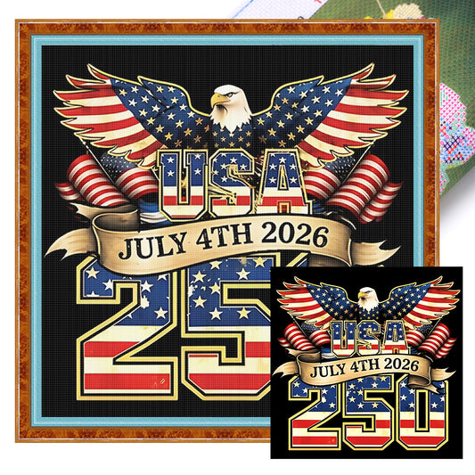 Independence Day - Full 11CT Stamped Cross Stitch 40x40CM - Huacan