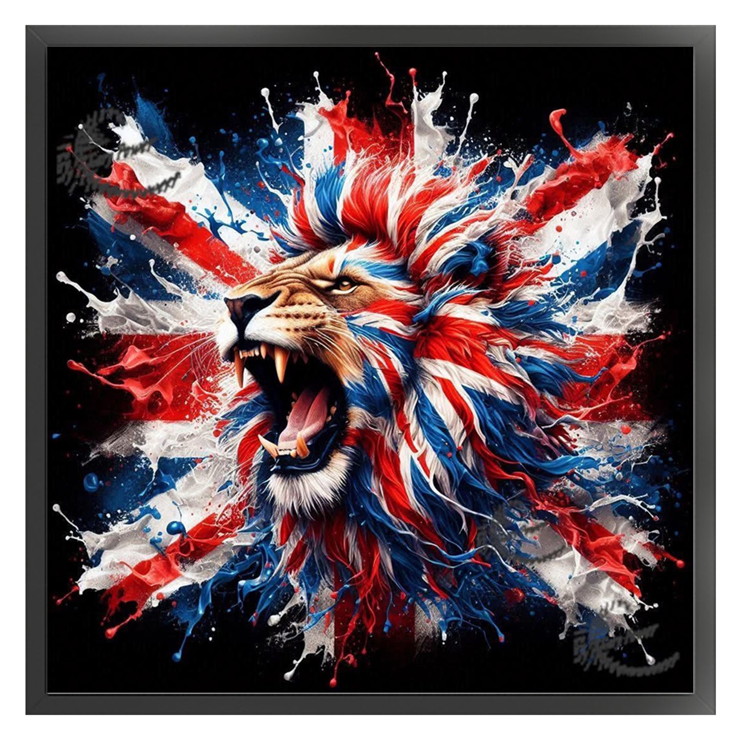 Patriotic Lion - Full 11CT Stamped Cross Stitch 40x40CM - Huacan