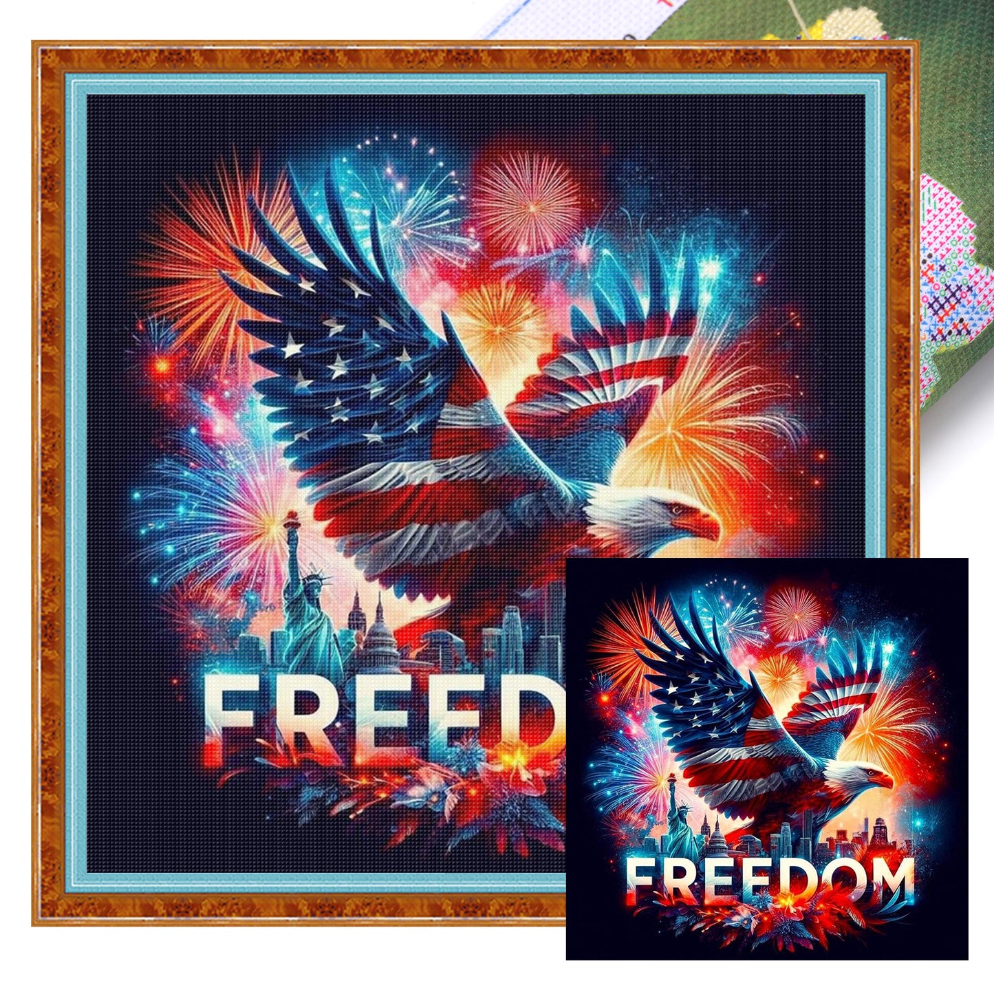 Independence Day - Full 11CT Stamped Cross Stitch 40x40CM - Huacan