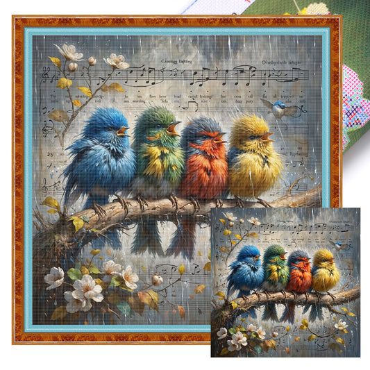 Bird - Full 11CT Stamped Cross Stitch 40x40CM - Huacan