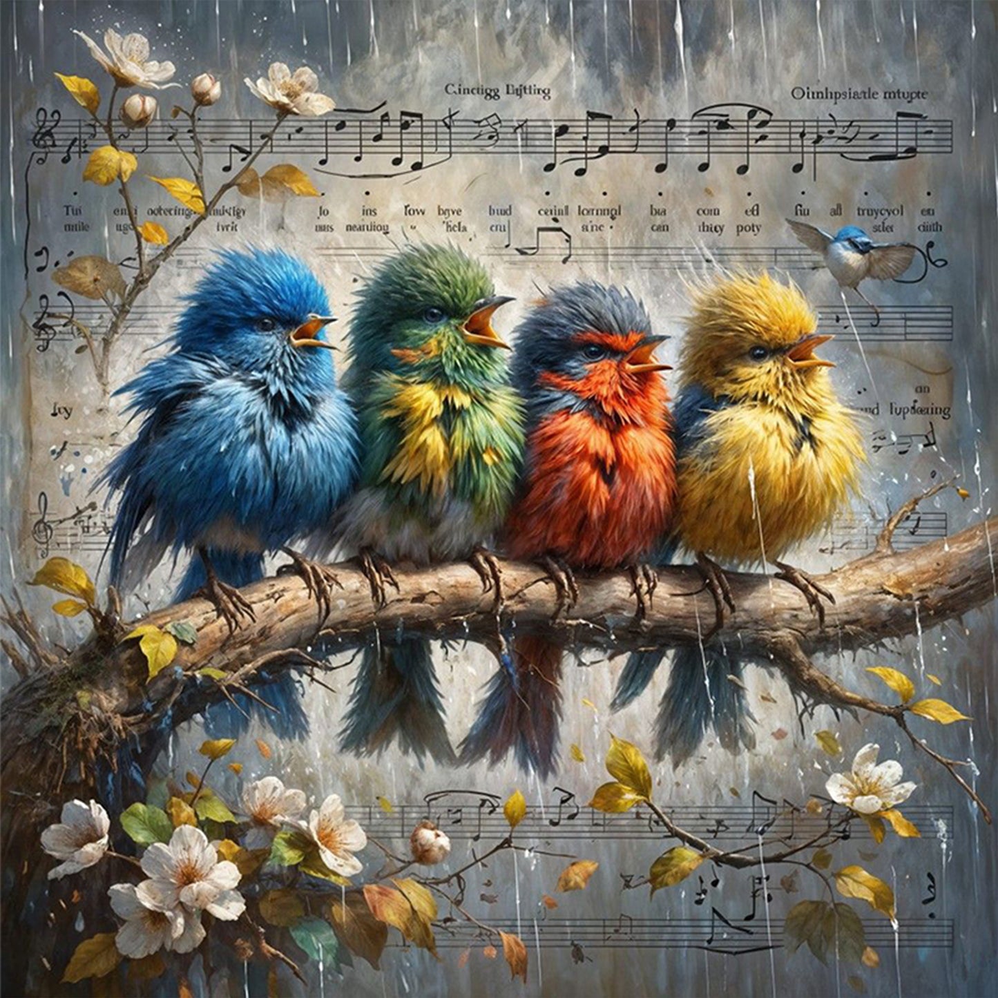 Bird - Full 11CT Stamped Cross Stitch 40x40CM - Huacan