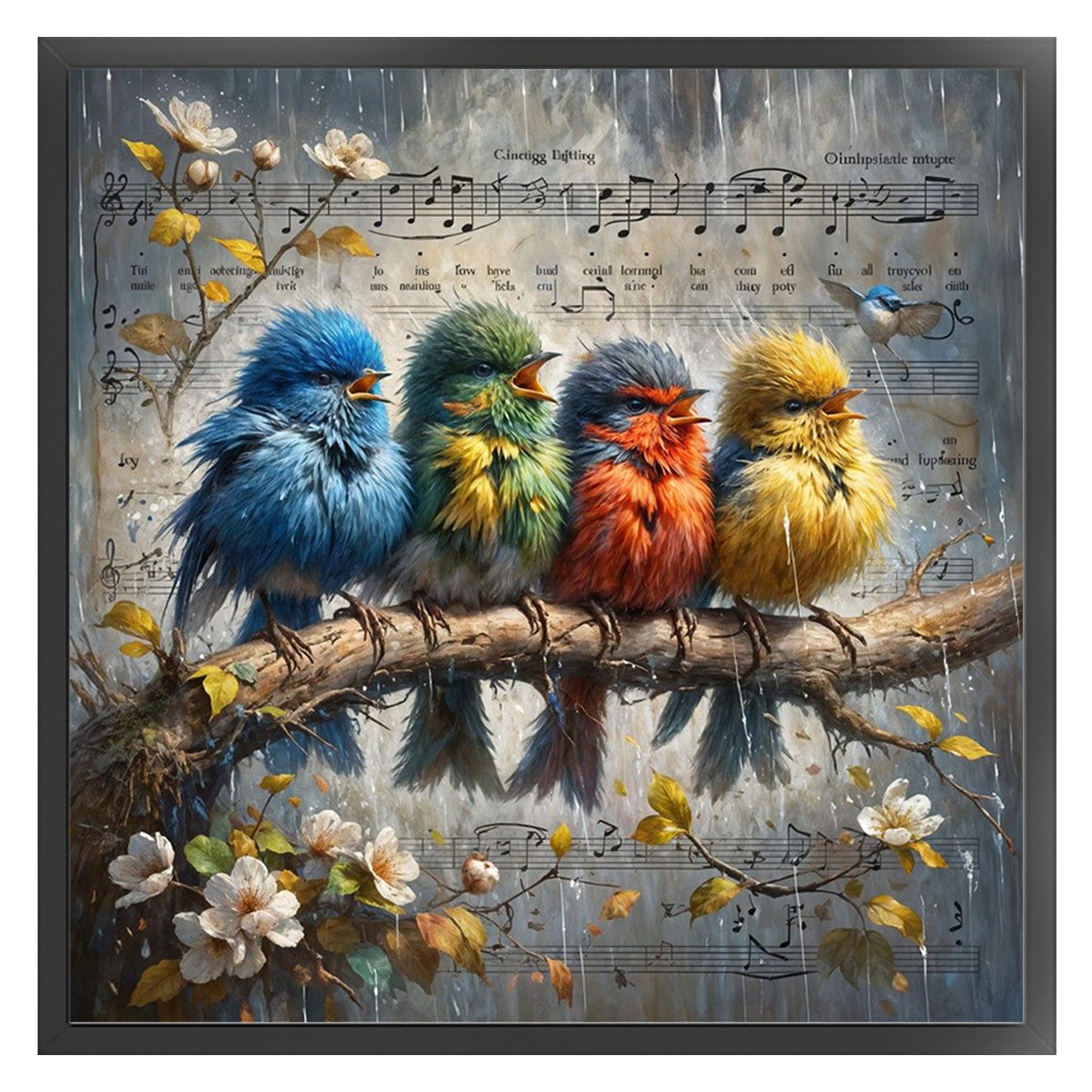 Bird - Full 11CT Stamped Cross Stitch 40x40CM - Huacan