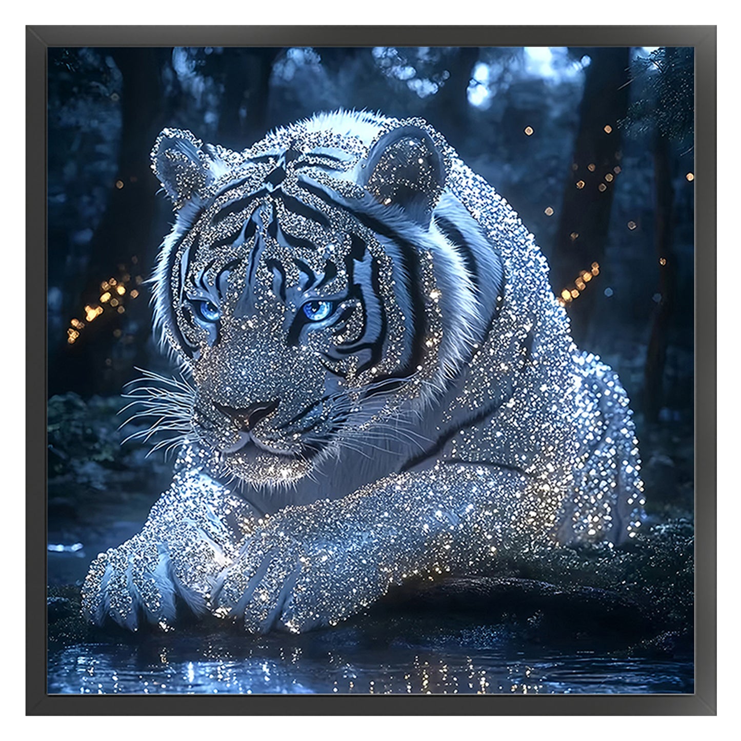 Flash Tiger - Full 11CT Stamped Cross Stitch 40x40CM - Huacan