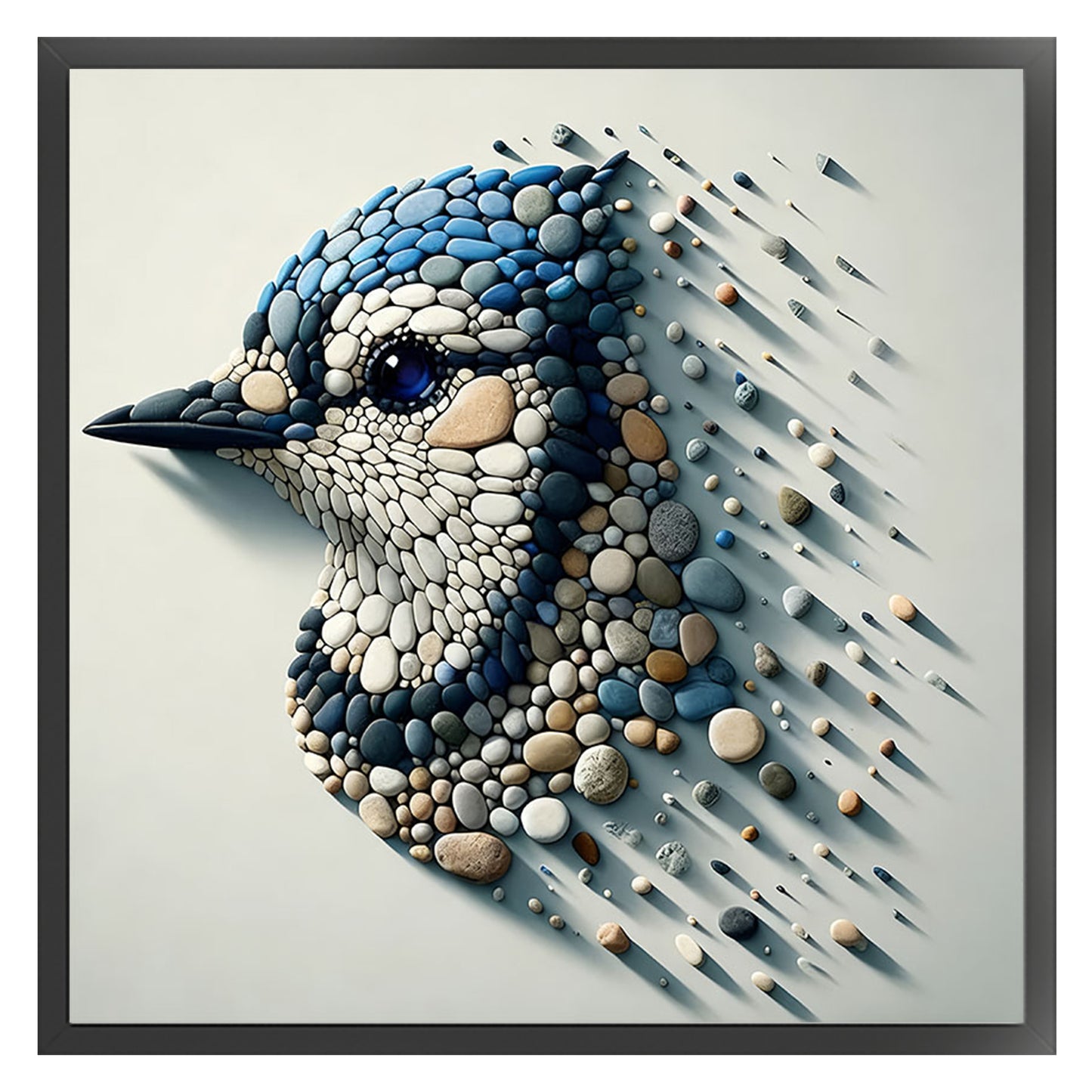 Stone Art Bluebird - Full 11CT Stamped Cross Stitch 40x40CM - Huacan