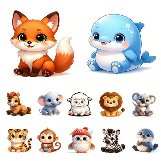 Cute Critters - Partial 11CT Stamped Cross Stitch 15x15CM - Huacan