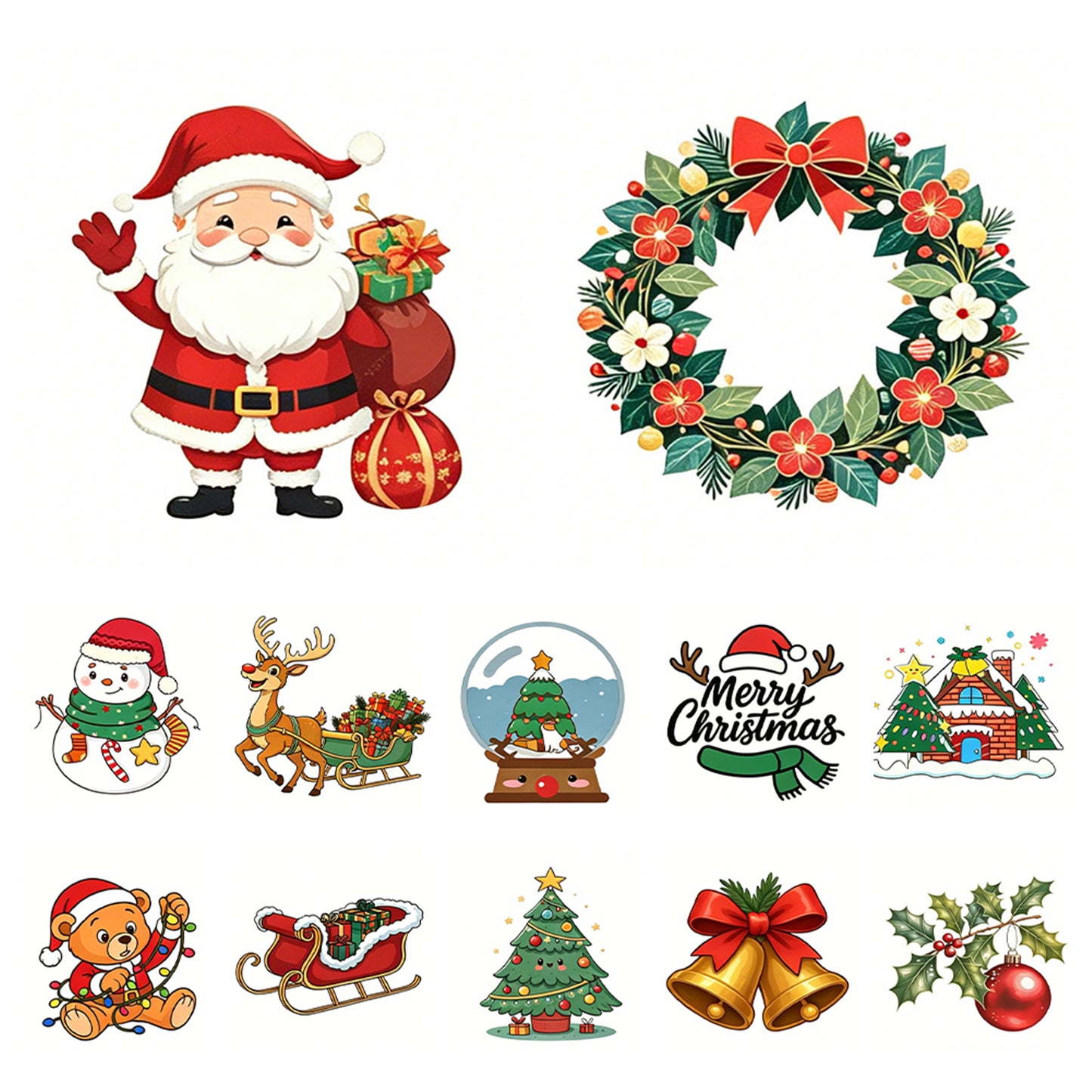 Christmas - Partial 11CT Stamped Cross Stitch 15x15CM - Huacan