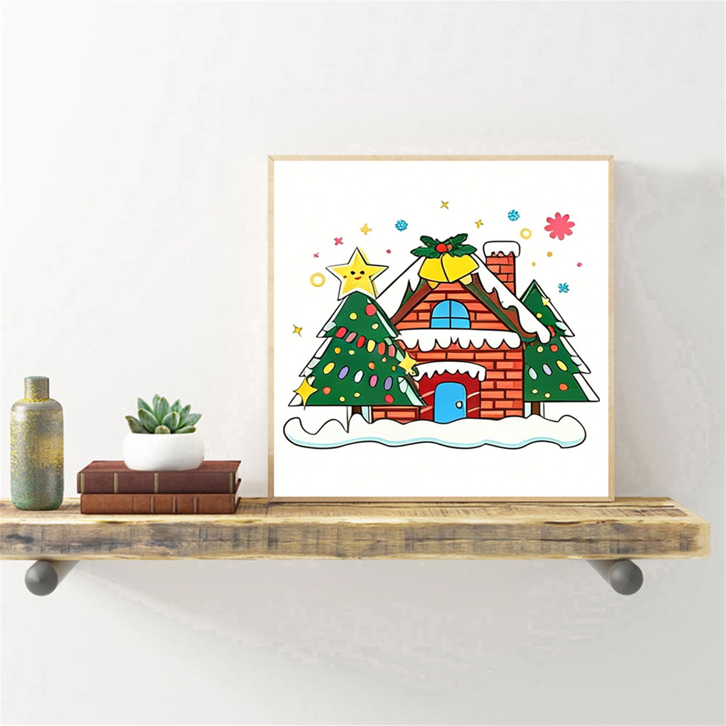 Christmas - Partial 11CT Stamped Cross Stitch 15x15CM - Huacan