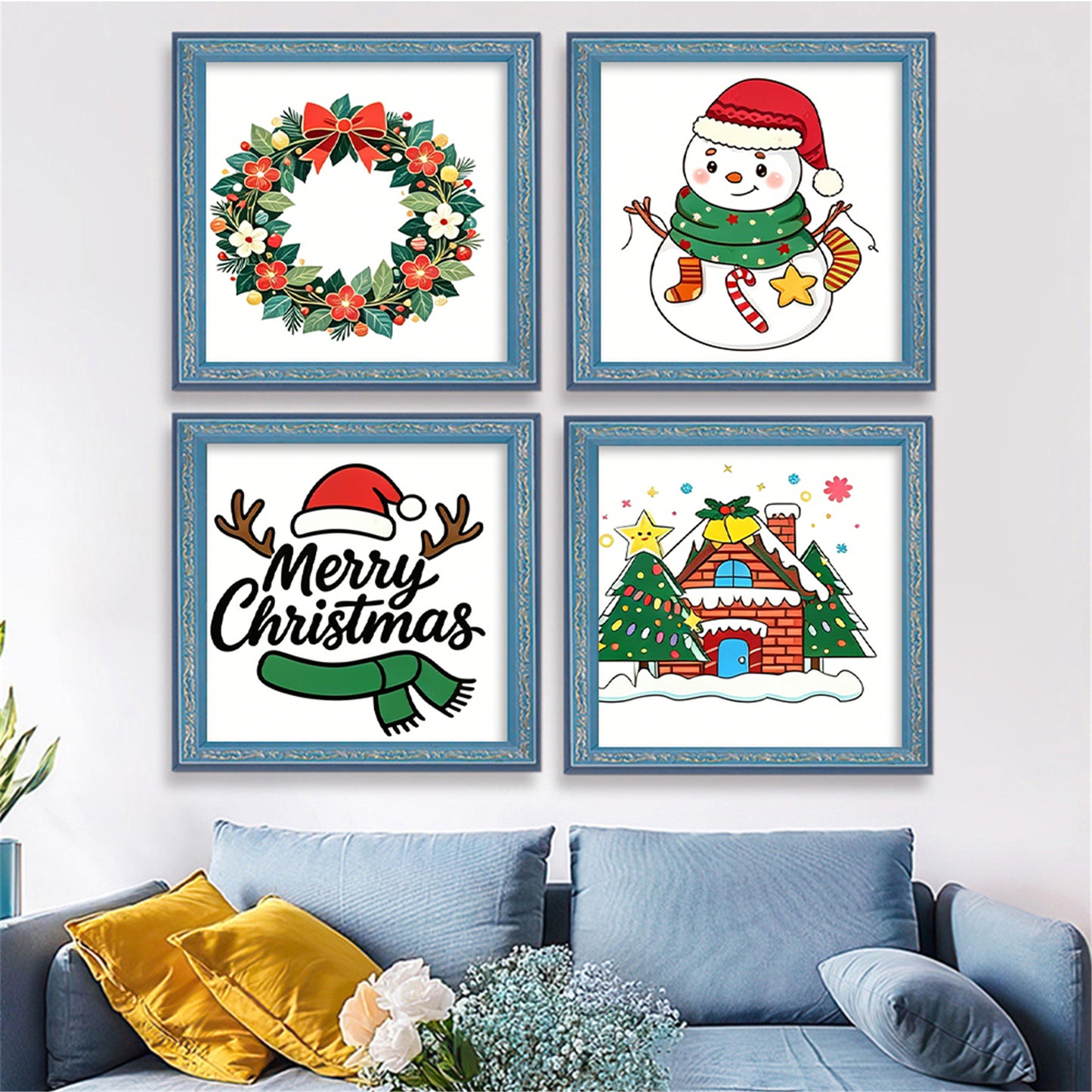 Christmas - Partial 11CT Stamped Cross Stitch 15x15CM - Huacan