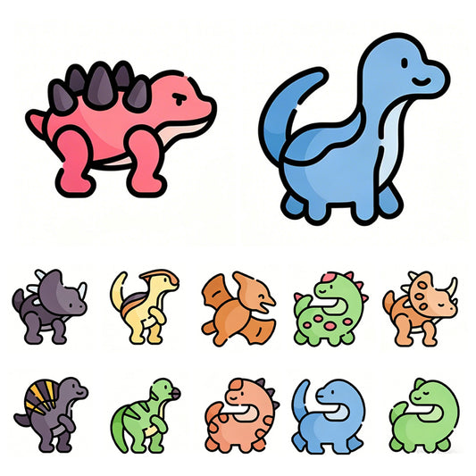 Cute Dinosaurs - Partial 11CT Stamped Cross Stitch 15x15CM - Huacan