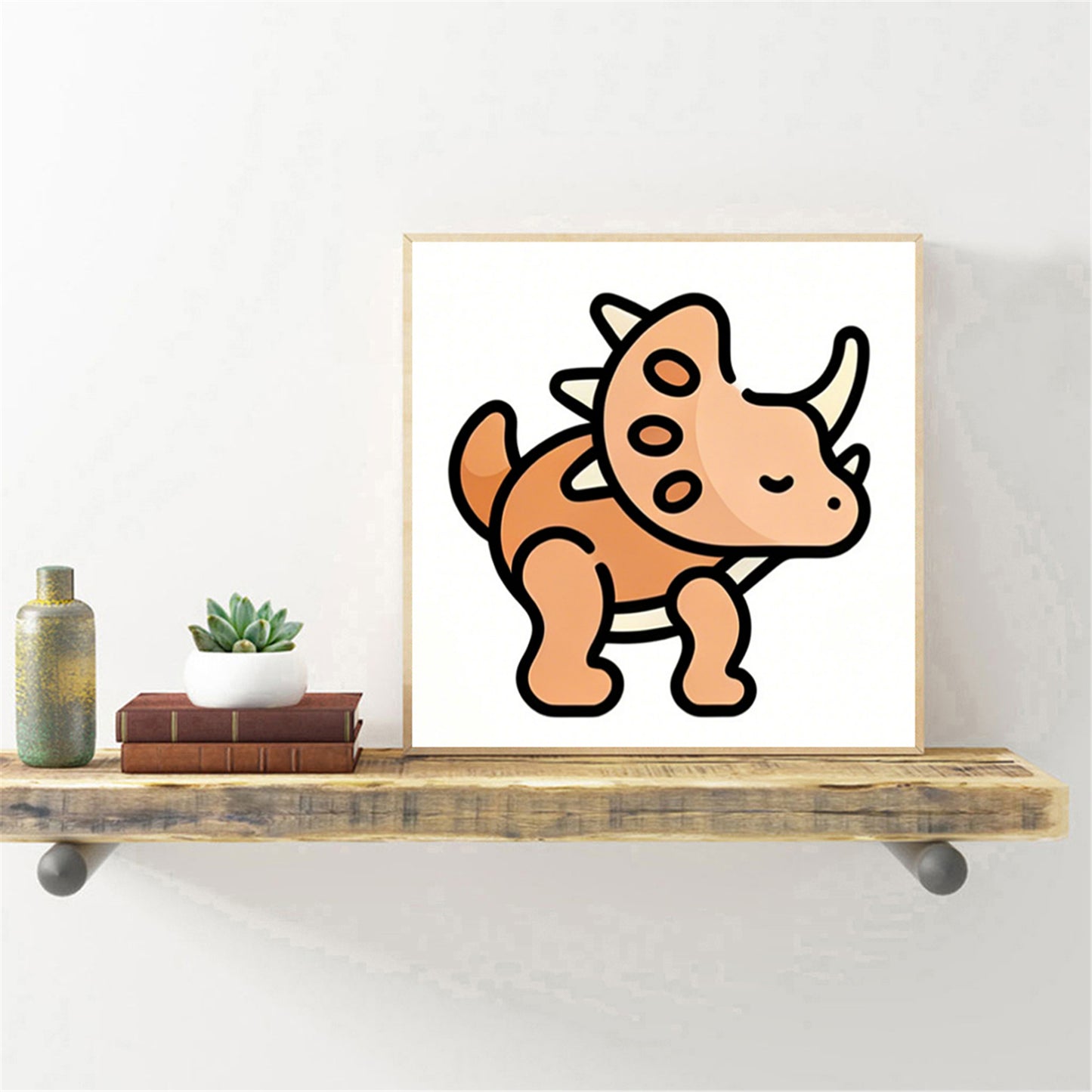 Cute Dinosaurs - Partial 11CT Stamped Cross Stitch 15x15CM - Huacan