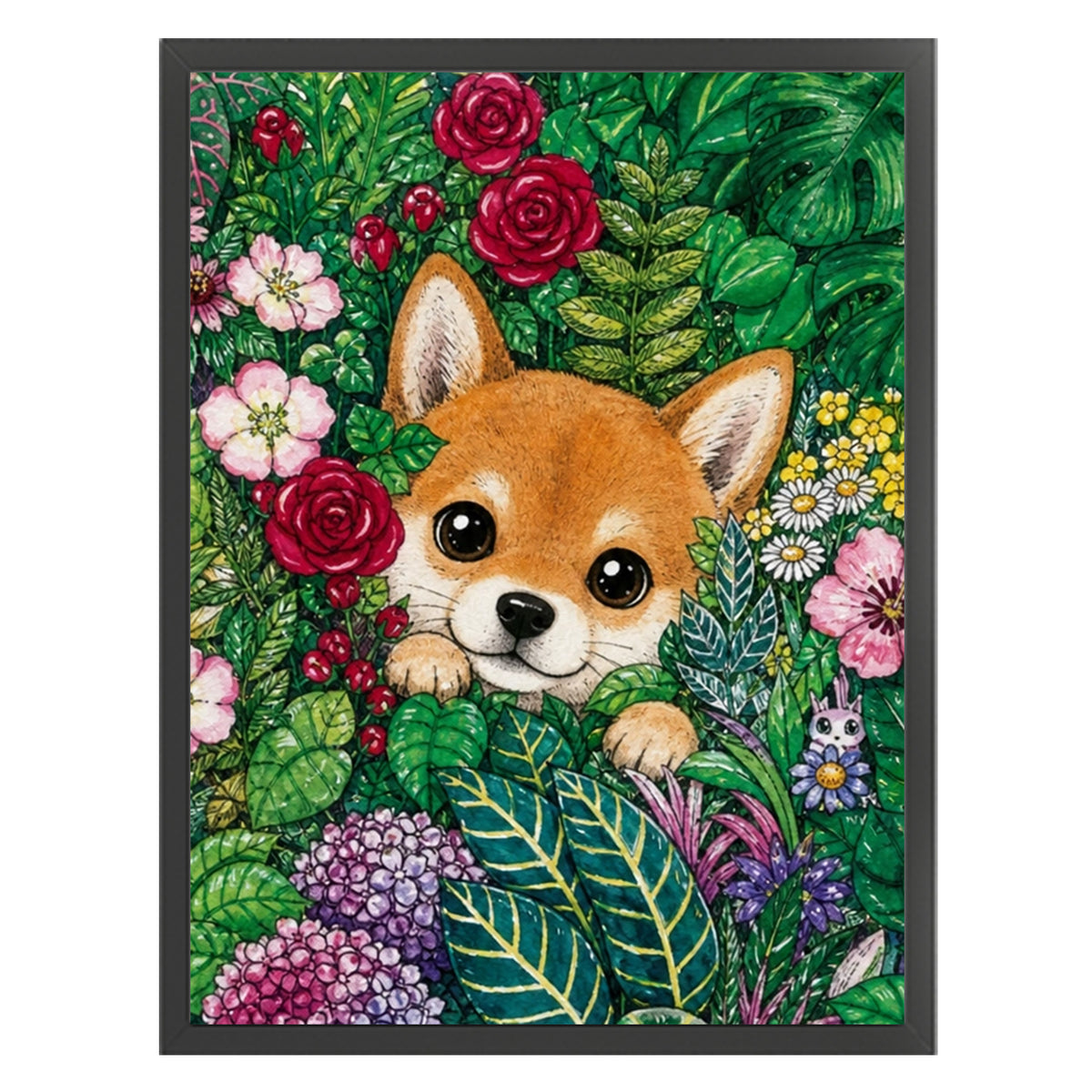 Tropischer Dschungel-Welpe – Vollständiges 14CT gestempeltes Kreuzstich-Set 30x40CM – Huacan