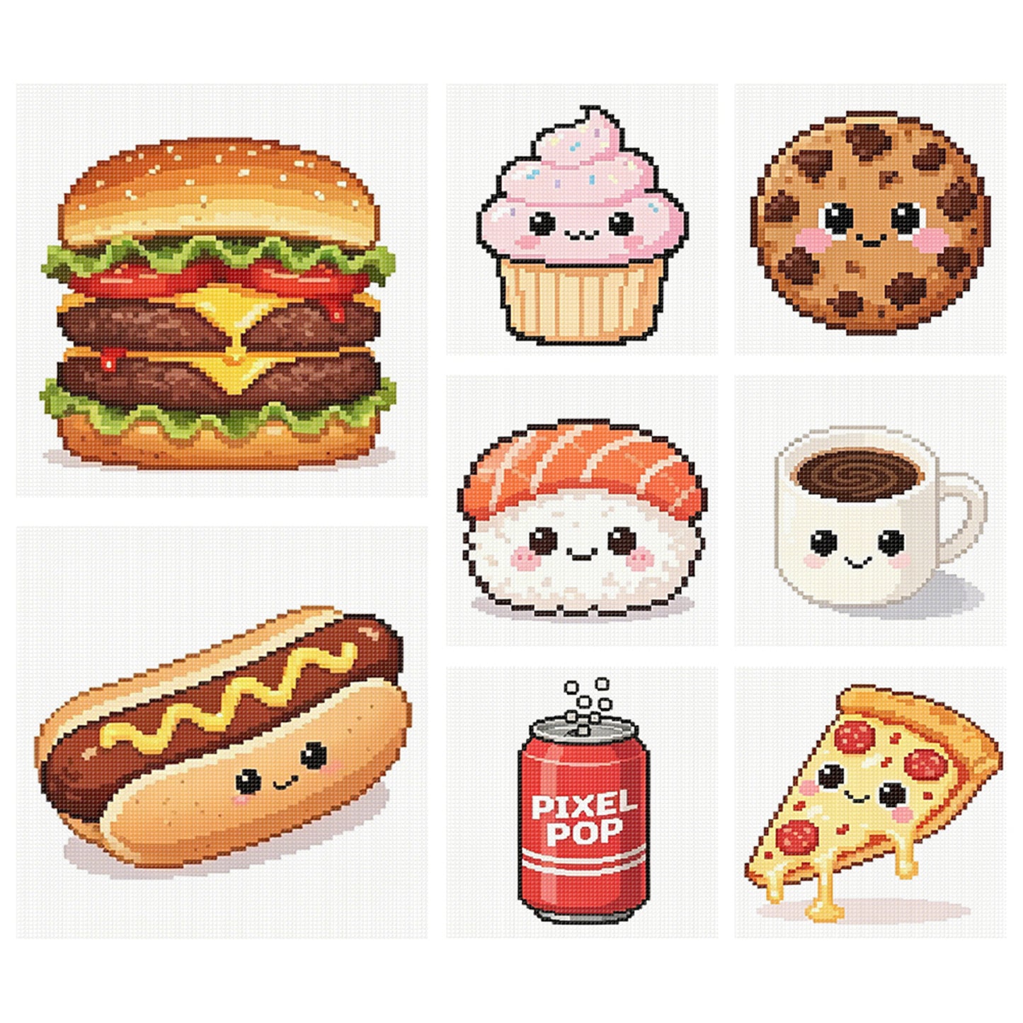 Food - Partial 11CT Stamped Cross Stitch 15x15CM - Huacan