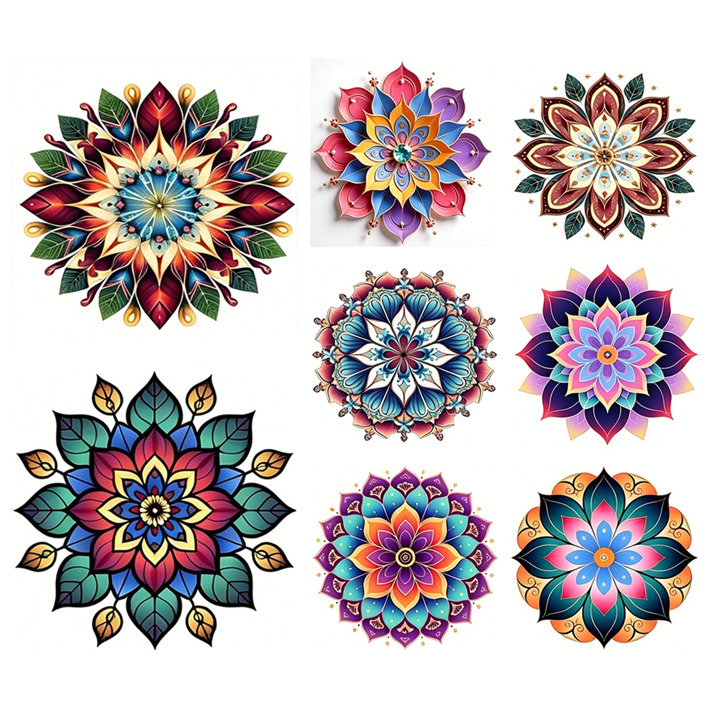 Mandala Pattern - Partial 11CT Stamped Cross Stitch 15x15CM - Huacan