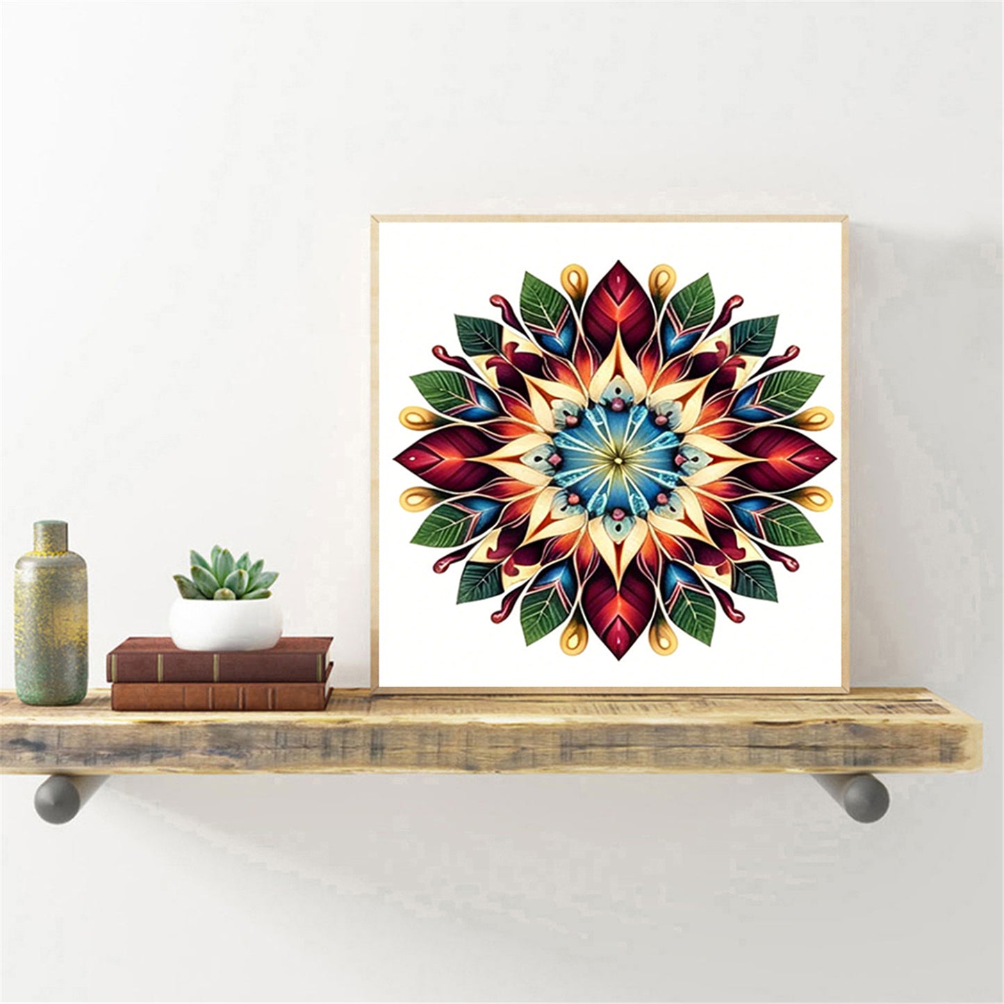Mandala Pattern - Partial 11CT Stamped Cross Stitch 15x15CM - Huacan