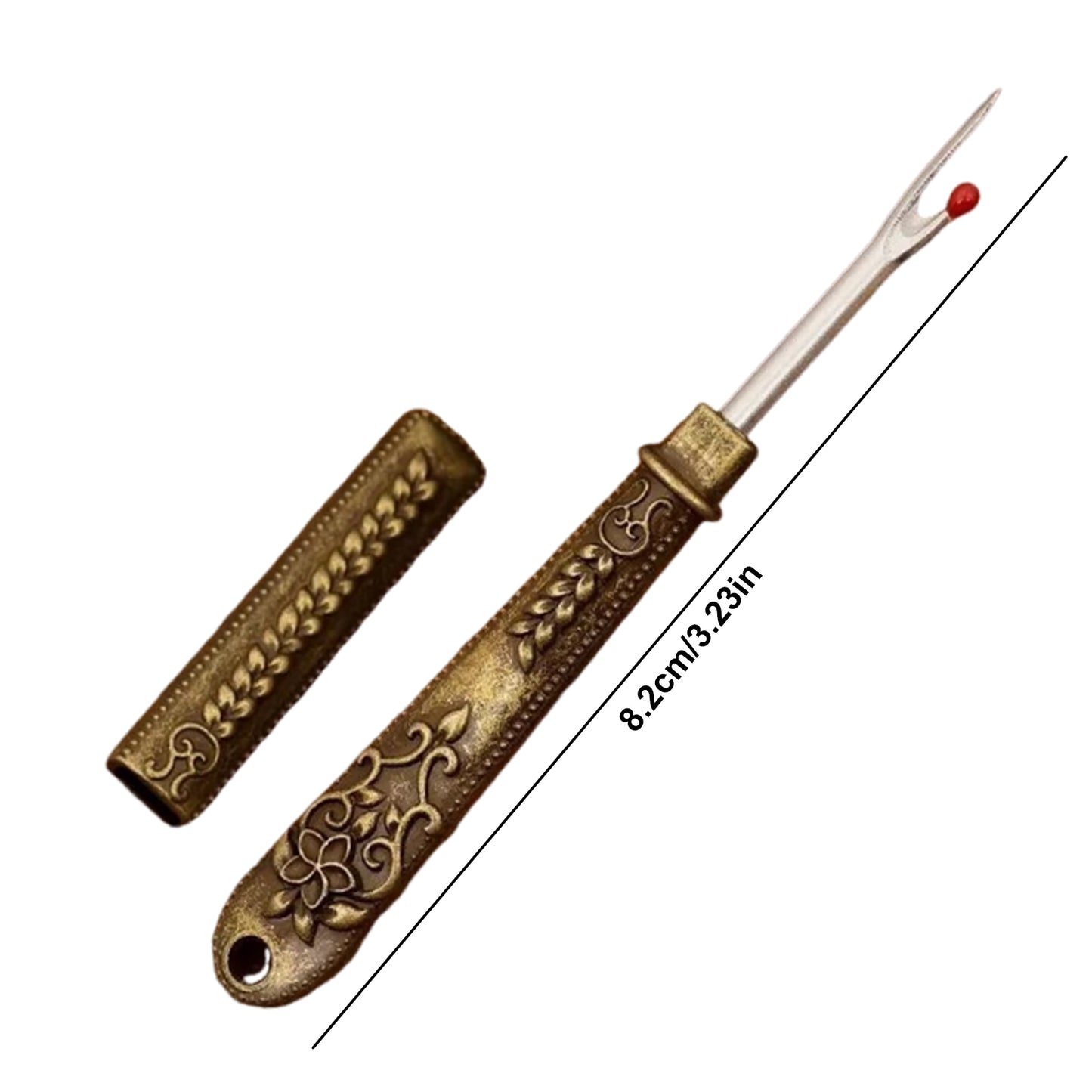 Thread Cutter Stitch Ripper Multi-Purpose Embroidery Removal Tool with Cover Metal Thread Ripper Unpicker for Handmade Needle Sewing Craft Supplies (Gold)