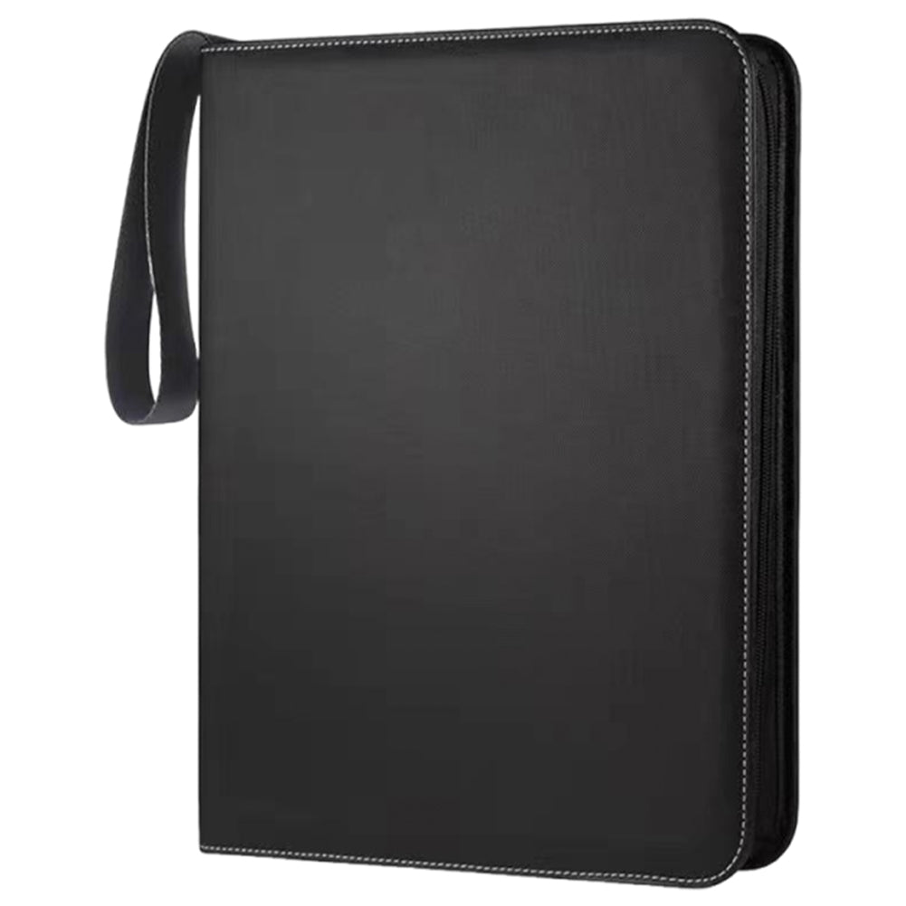 Embroidery Floss Organizer 50 Clear 9-Pocket Pages Waterproof Zip Trading Card Binder Holds 200+ Thread for Embroidery & Craft Supplies (Black)