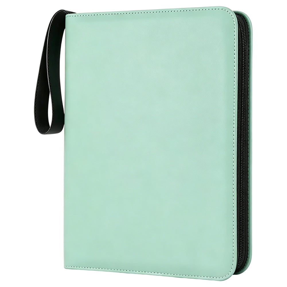 Embroidery Floss Organizer 50 Clear 9-Pocket Pages Waterproof Zip Trading Card Binder Holds 200+ Thread for Embroidery & Craft Supplies (Green)