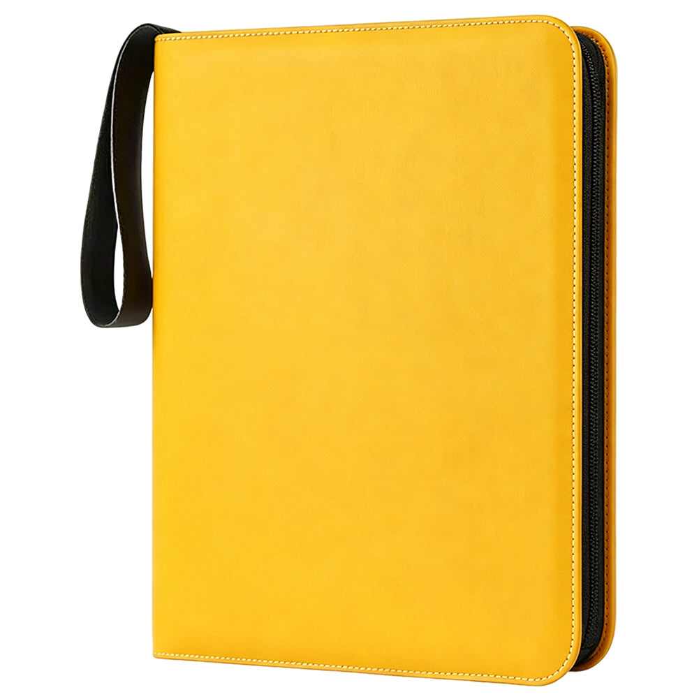 Embroidery Floss Organizer 50 Clear 9-Pocket Pages Waterproof Zip Trading Card Binder Holds 200+ Thread for Embroidery & Craft Supplies (Yellow)