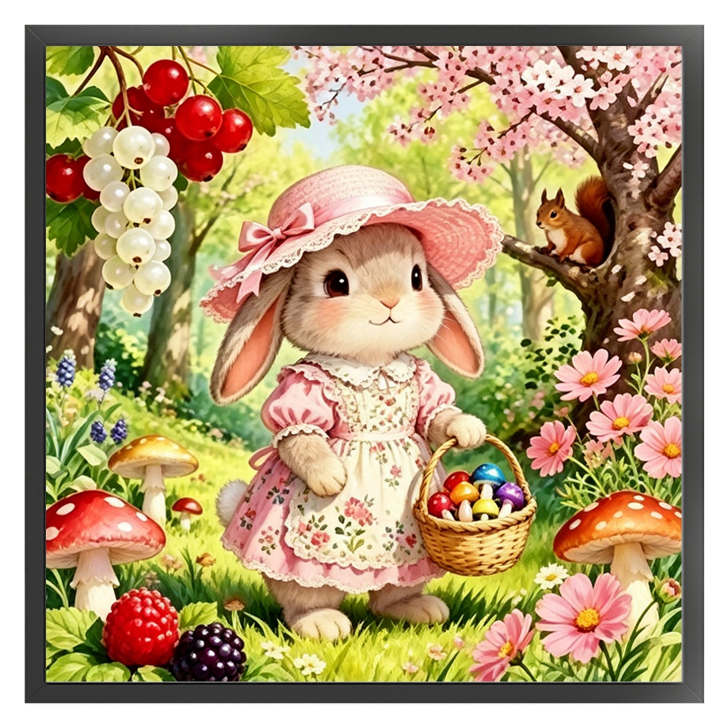 Spring Rabbit - Full 14CT Counted Cross Stitch 40x40CM - Yishu