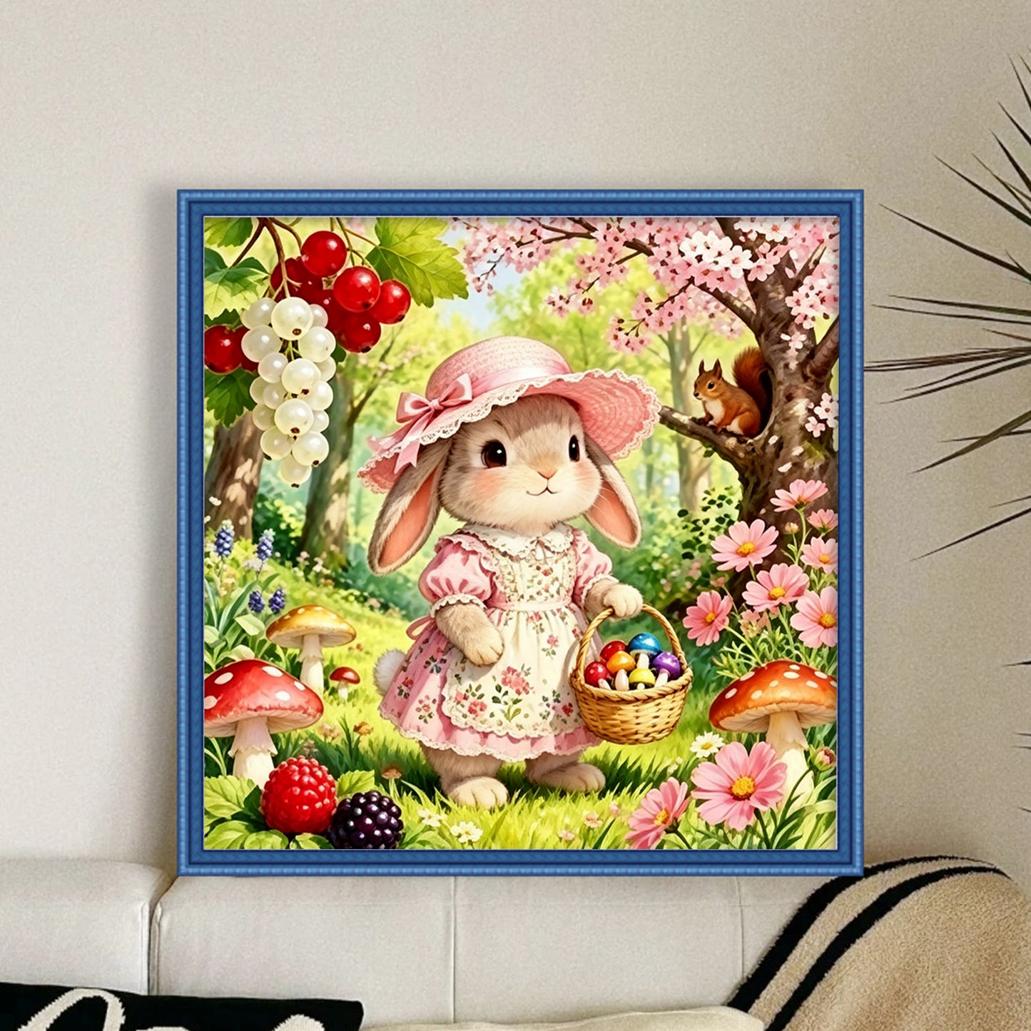Spring Rabbit - Full 14CT Counted Cross Stitch 40x40CM - Yishu