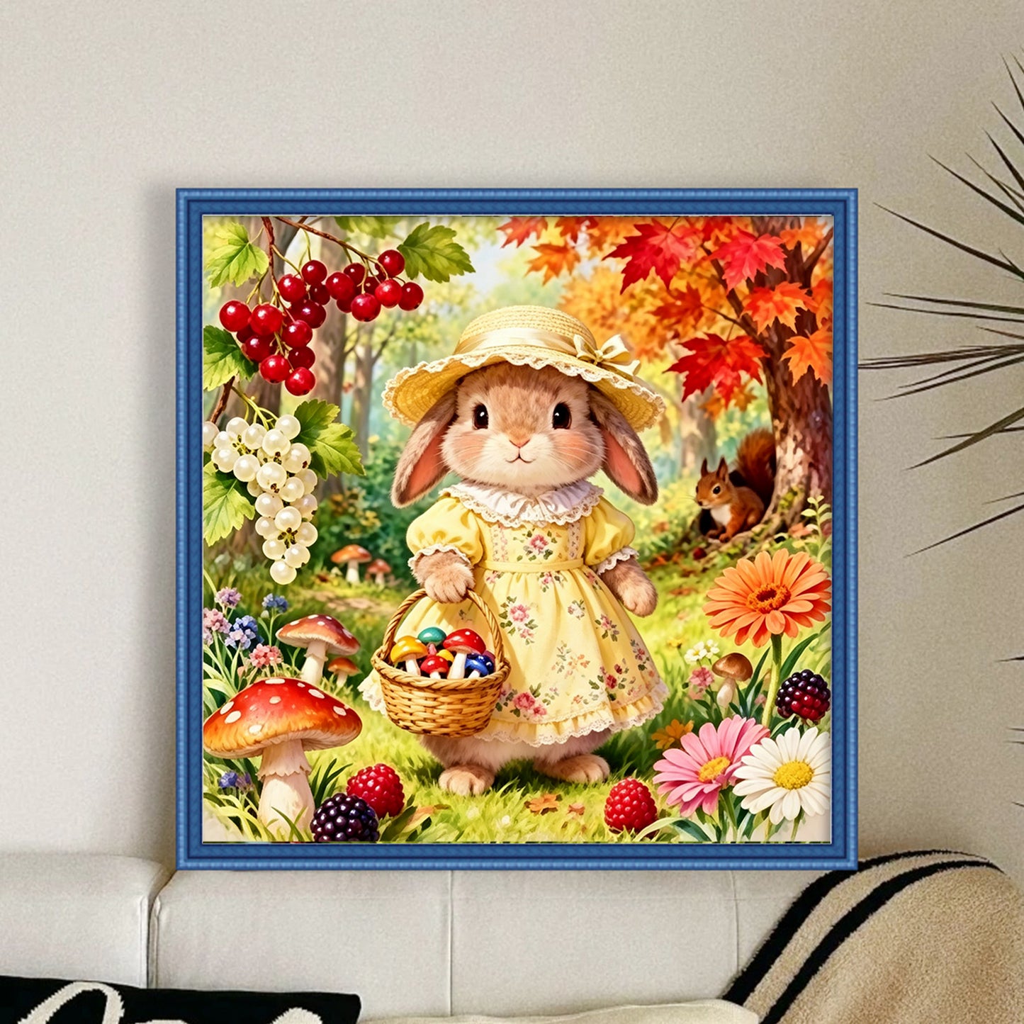 Autumn Rabbit - Full 14CT Counted Cross Stitch 40x40CM - Yishu